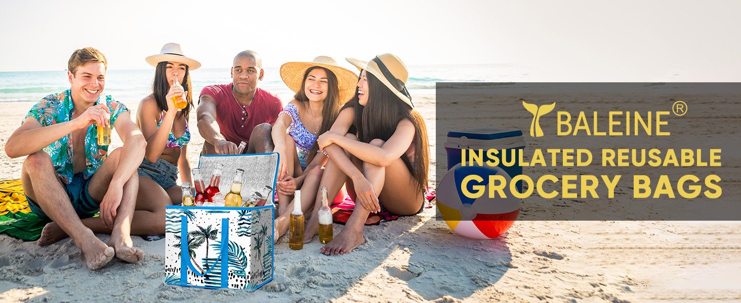 Grossiste Sac Isotherme Réutilisable 2Pk, Sac Réfrigérant Pliable pour Courses, Fabricant Sacs Isolés Grandes Tailles (16''x9''x13'', Noir Charbon) OEM