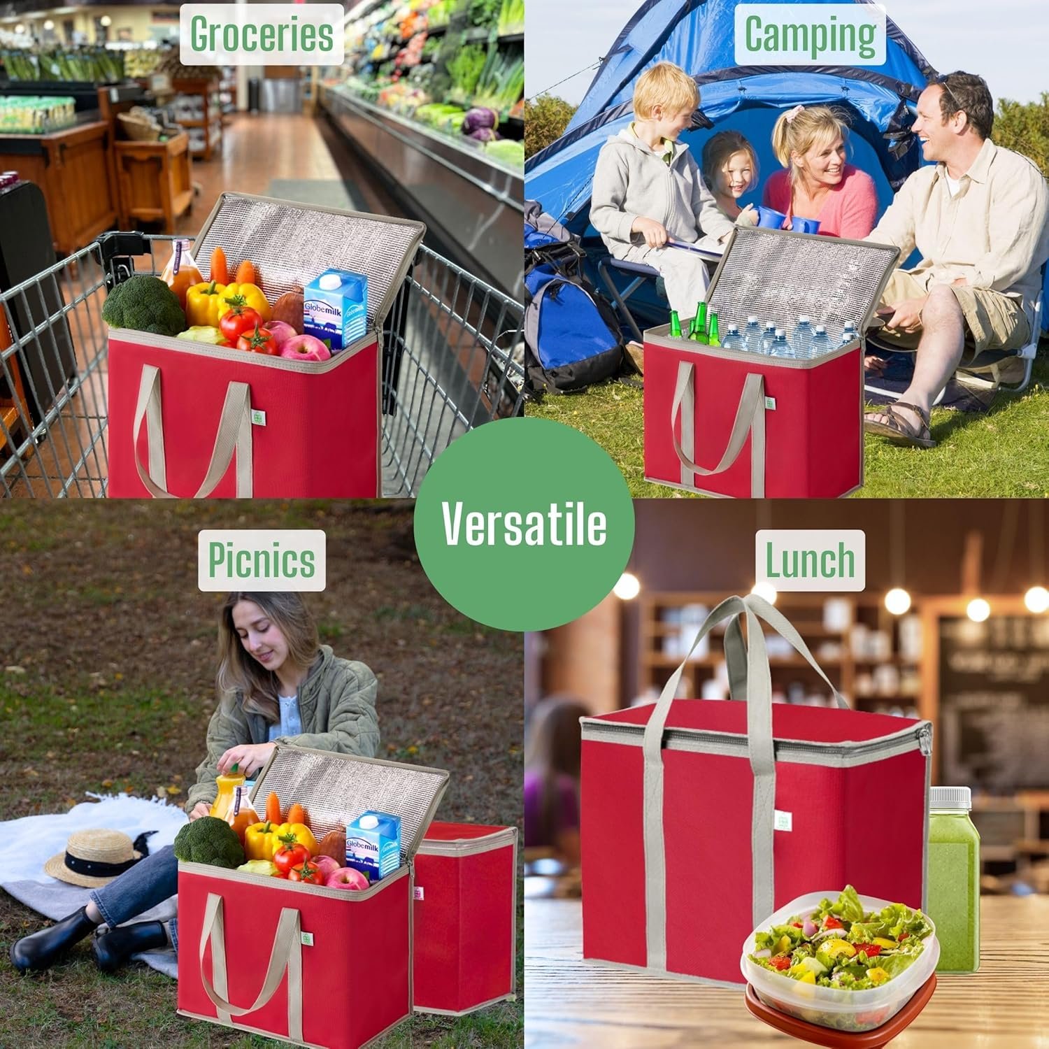 Grossiste Sac Isotherme Pliable et Sacs de Course à Glissière, Sac Réutilisable pour Livraison Alimentaire, Fabricant de Sacs tout-en-un, Robuste, Se Maintient Debout, 3 Pièces (Rouge) avec Logo Personnalisé Grossiste Sac Isotherme Pliable et Sacs de Course à Glissière, Sac Réutilisable pour Livraison Alimentaire, Fabricant de Sacs tout-en-un, Robuste, Se Maintient Debout, 3 Pièces (Rouge) avec Logo Personnalisé