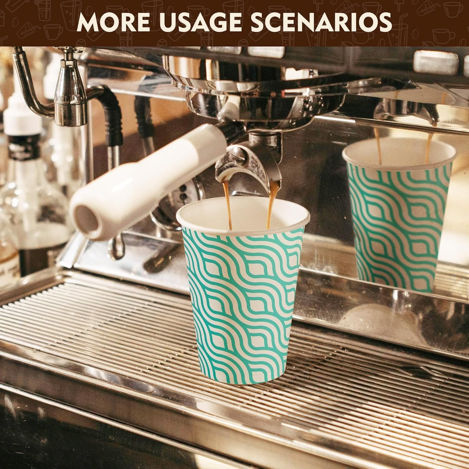 Grossiste 100 gobelets à café en papier de 16 oz avec couvercles, fournisseur de gobelets jetables verts, vente en gros de gobelets à emporter avec couvercle, logo personnalisé.