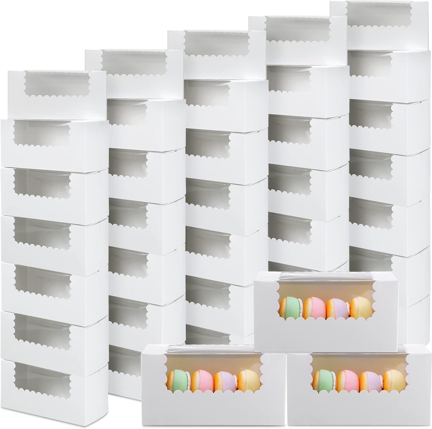 Boîte à pâtisserie 60 pcs 8x4x4 pouces avec fenêtre pour cookies, fournisseur d'emballages, OEM pour gâteaux, muffins, pains et douceurs en vrac. Boîte à pâtisserie 60 pcs 8x4x4 pouces avec fenêtre pour cookies, fournisseur d'emballages, OEM pour gâteaux, muffins, pains et douceurs en vrac.