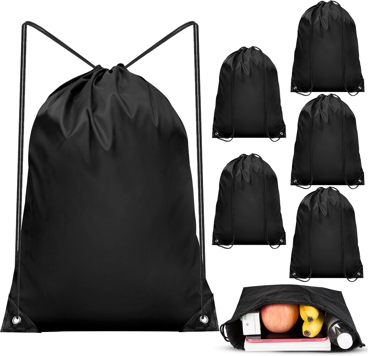 Cinch sac de sport en vrac 6Pcs avec logo personnalisé, sac à dos noir à cordon pour le yoga et les sports de plein air, fabricant de sacs de voyage. Cinch sac de sport en vrac 6Pcs avec logo personnalisé, sac à dos noir à cordon pour le yoga et les sports de plein air, fabricant de sacs de voyage.