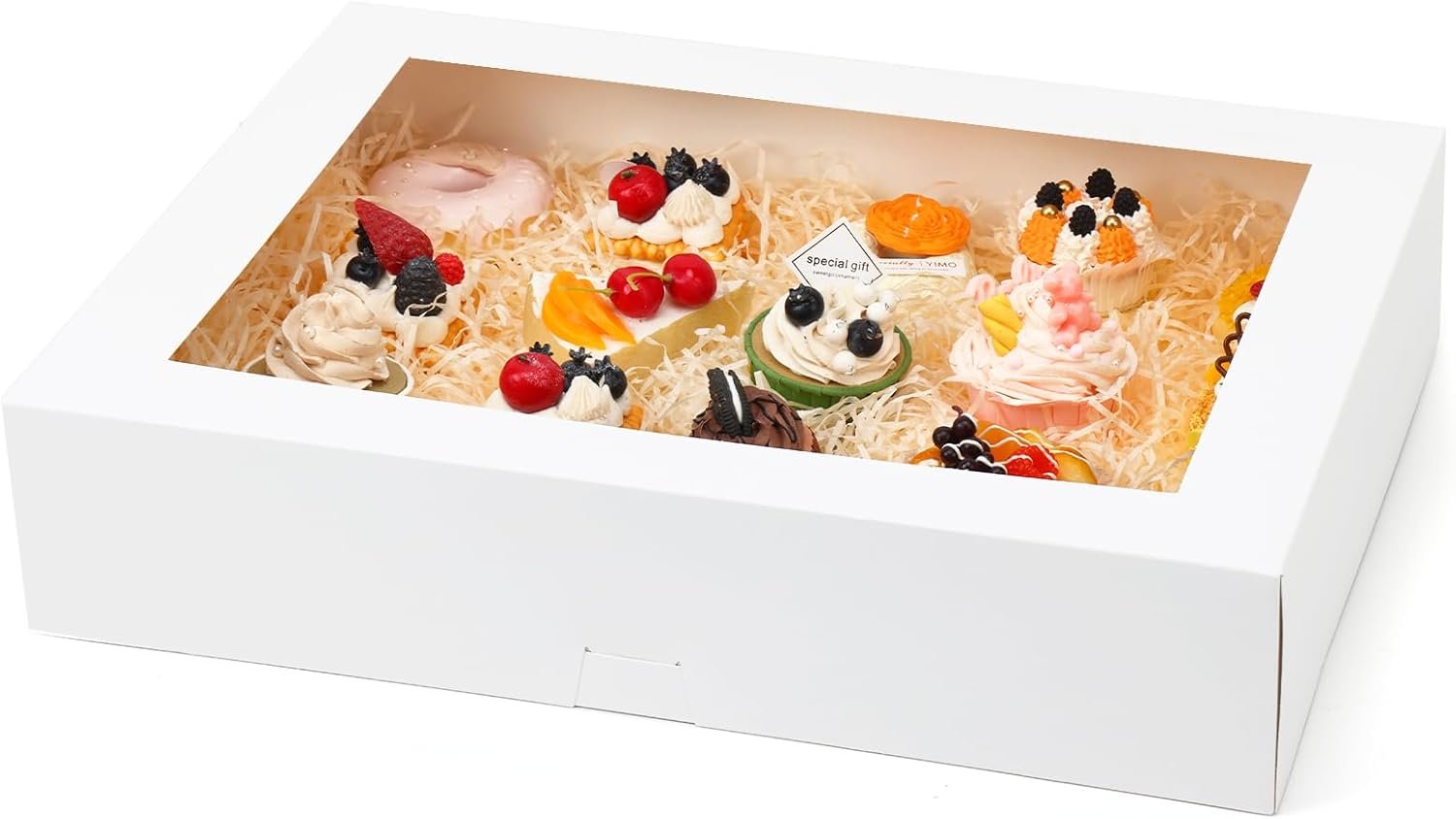 Grossiste 10 pièces de boîtes à gâteaux demi-feuille 19x14x4in avec fenêtre, pour la pâtisserie, OEM pour l'emballage de gâteaux, cookies, donuts et cupcakes. Grossiste 10 pièces de boîtes à gâteaux demi-feuille 19x14x4in avec fenêtre, pour la pâtisserie, OEM pour l'emballage de gâteaux, cookies, donuts et cupcakes.
