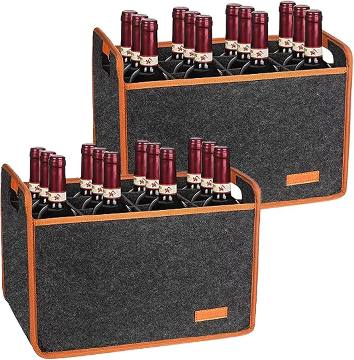 Grossiste 2 Pack 12 bouteilles Sac isotherme pour vin, Fournisseur de tote réutilisable pour bouteilles idéales pour voyage, camping et pique-nique, Logo Personnalisé cadeau parfait pour les amateurs de vin.