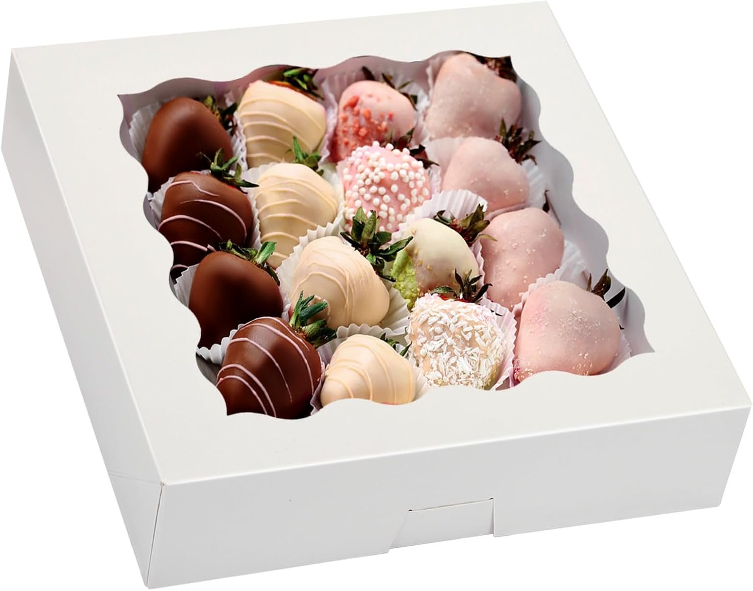 Grossiste 35pcs Boîtes de Pâtisserie 10x10x2,5 pouces avec fenêtre, idéale pour les gâteaux, cookies, friandises, pâtes sucrées et fruits comme les fraises enrobées de chocolat, Logo Personnalisé, Fabricant en Vrac. Grossiste 35pcs Boîtes de Pâtisserie 10x10x2,5 pouces avec fenêtre, idéale pour les gâteaux, cookies, friandises, pâtes sucrées et fruits comme les fraises enrobées de chocolat, Logo Personnalisé, Fabricant en Vrac.