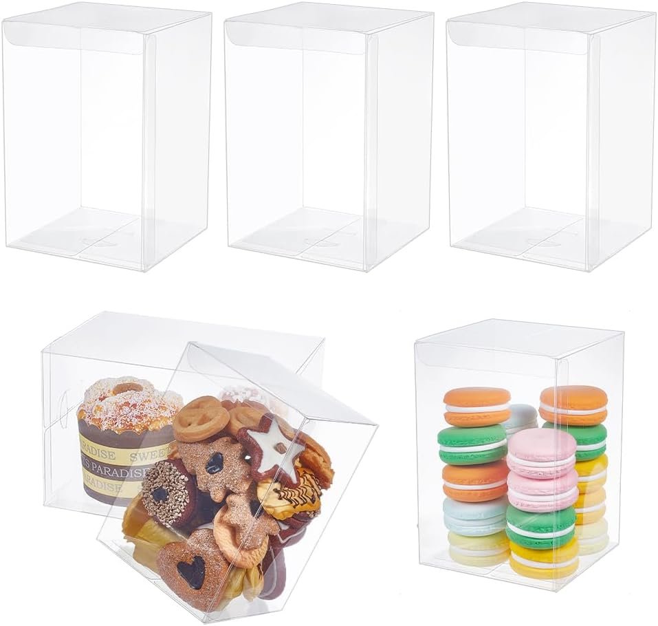 Grossiste Boîte Favor Transparent 4x4x6 Pouces, Fournisseur de Conditionnement pour Bonbons, Chocolats et Desserts, Vente en Gros pour Baby Shower et Cadeaux de Saint-Valentin avec Logo Personnalisé.
