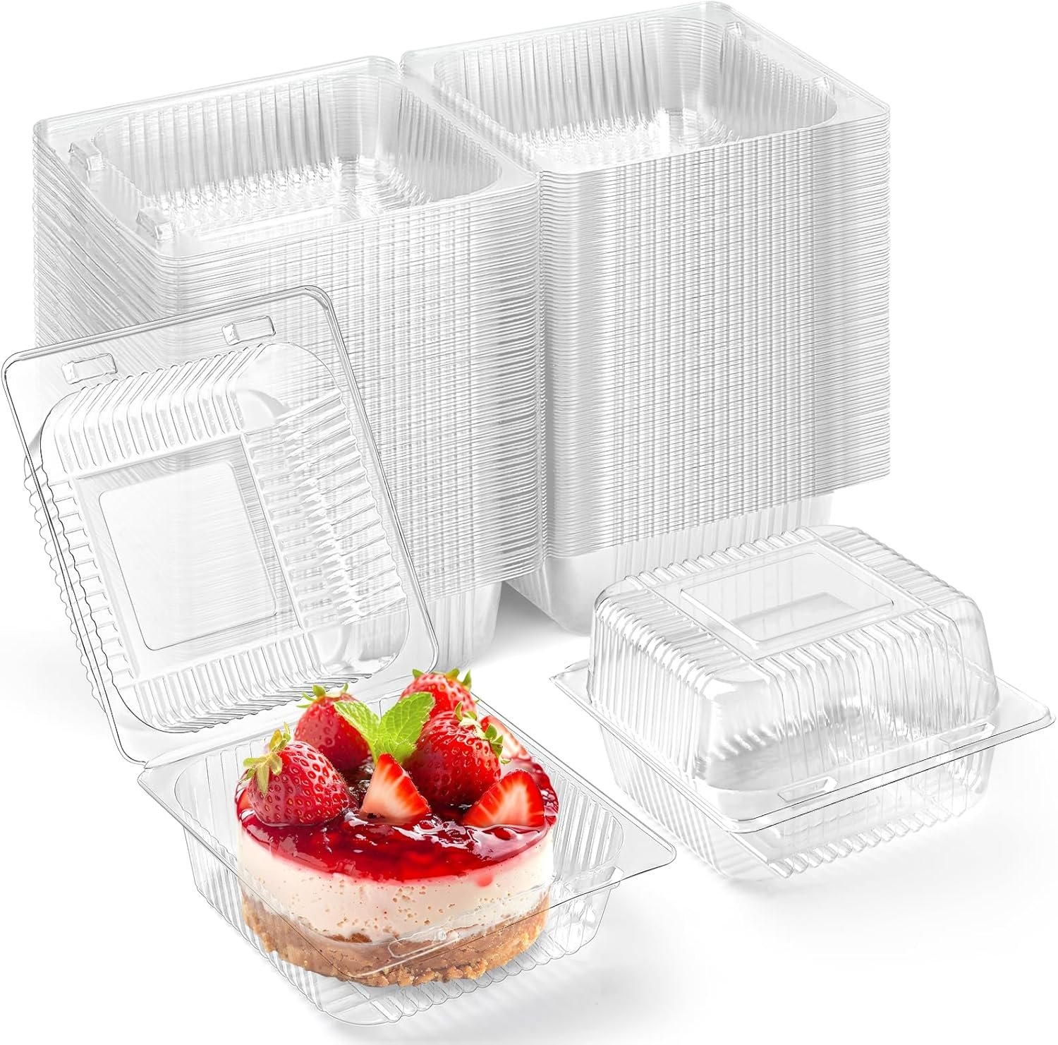 Grossiste Contenants Alimentaires Plastiques Clairs 100 Pack, Boîtes à Emporter avec Couvercles Hinge pour Gâteaux, Desserts, Fruits, Salades et Sandwiches, Fabricant en Vrac pour Logo Personnalisé Grossiste Contenants Alimentaires Plastiques Clairs 100 Pack, Boîtes à Emporter avec Couvercles Hinge pour Gâteaux, Desserts, Fruits, Salades et Sandwiches, Fabricant en Vrac pour Logo Personnalisé