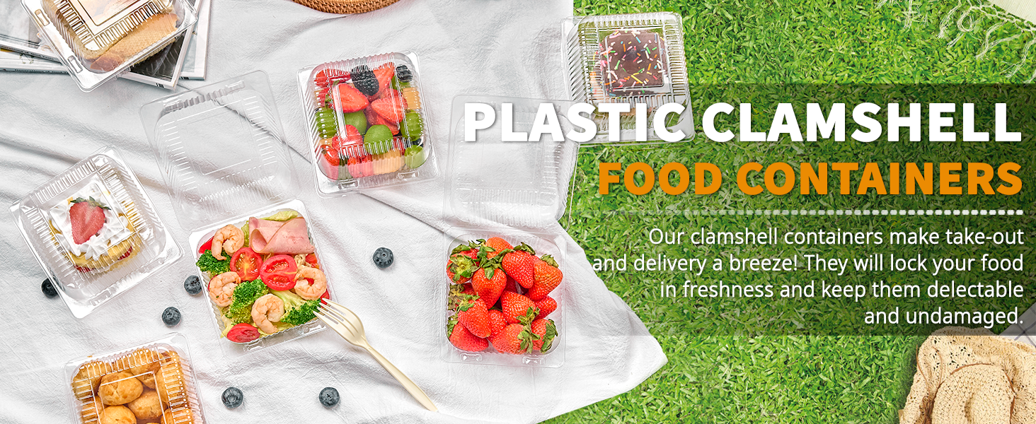 Grossiste Contenants Alimentaires Plastiques Clairs 100 Pack, Boîtes à Emporter avec Couvercles Hinge pour Gâteaux, Desserts, Fruits, Salades et Sandwiches, Fabricant en Vrac pour Logo Personnalisé Grossiste Contenants Alimentaires Plastiques Clairs 100 Pack, Boîtes à Emporter avec Couvercles Hinge pour Gâteaux, Desserts, Fruits, Salades et Sandwiches, Fabricant en Vrac pour Logo Personnalisé