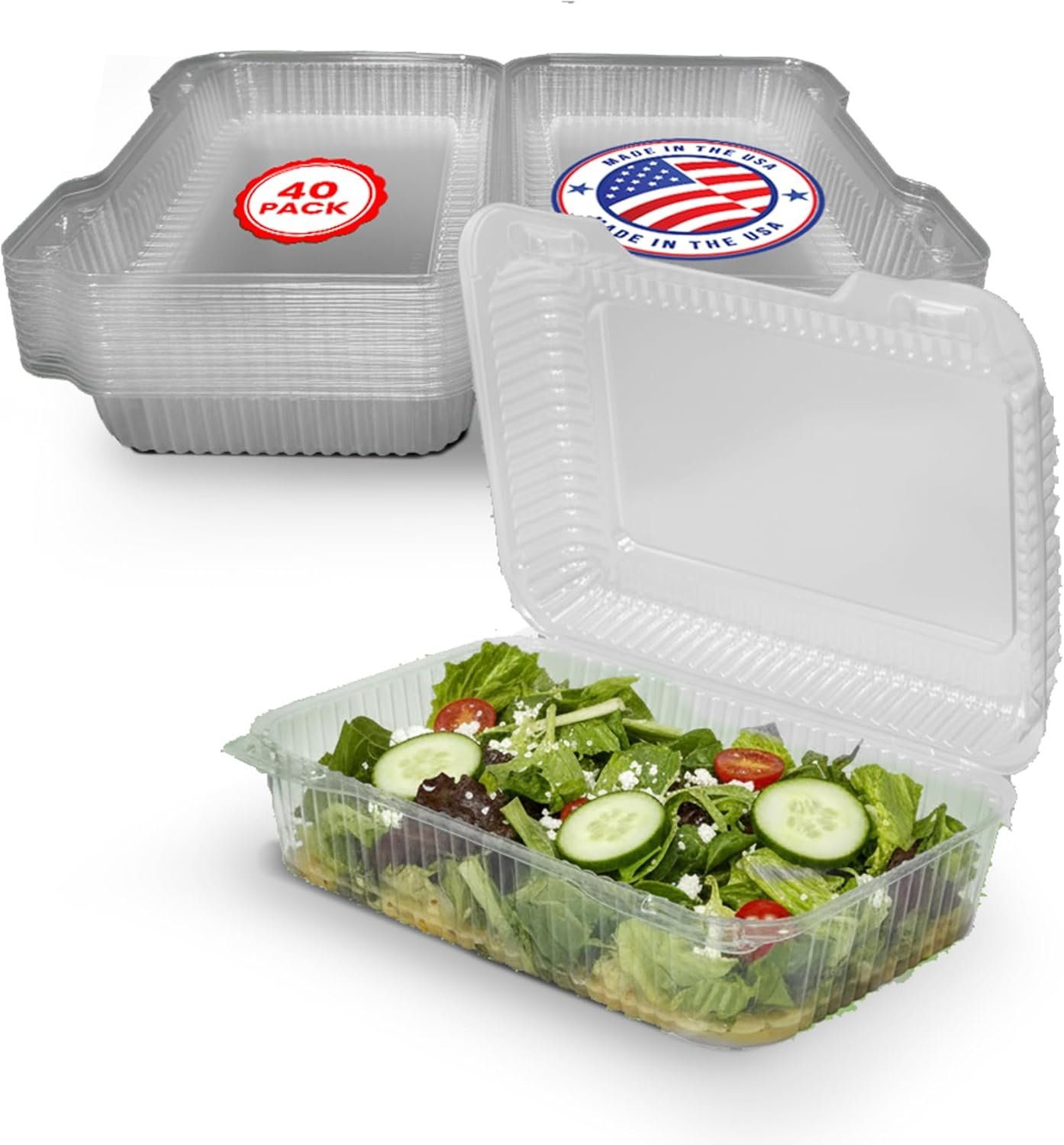 Grossiste Contenants Alimentaires en Plastique avec Couvercle Charnière – 8