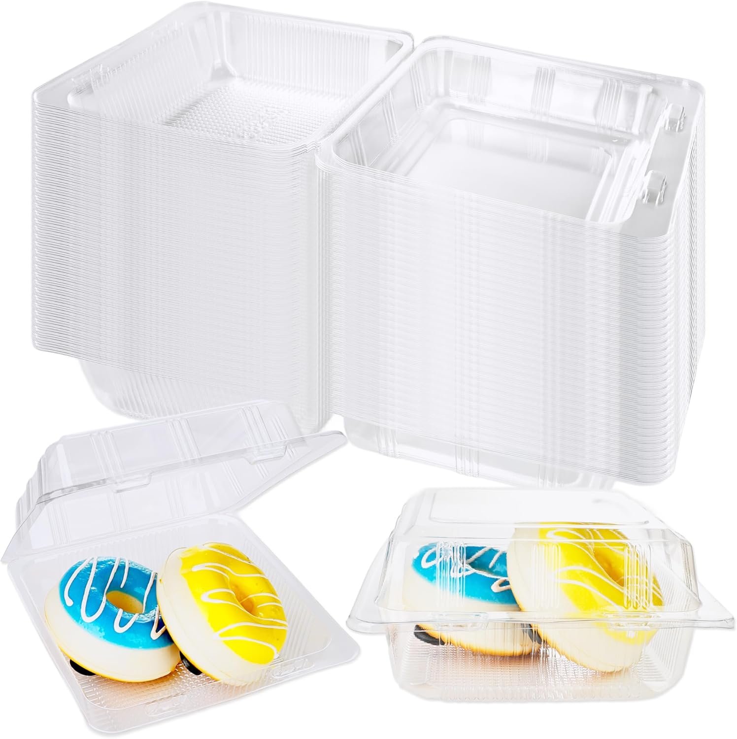 Grossiste Conteneur Alimentaire Transparent 200 Pcs 5.35 x 4.72 x 2.76 Inch avec Couvercles Clairs, Fournisseur de Solutions Jetables pour Snacks au Cinéma et Picnics, Logo Personnalisé Disponible
