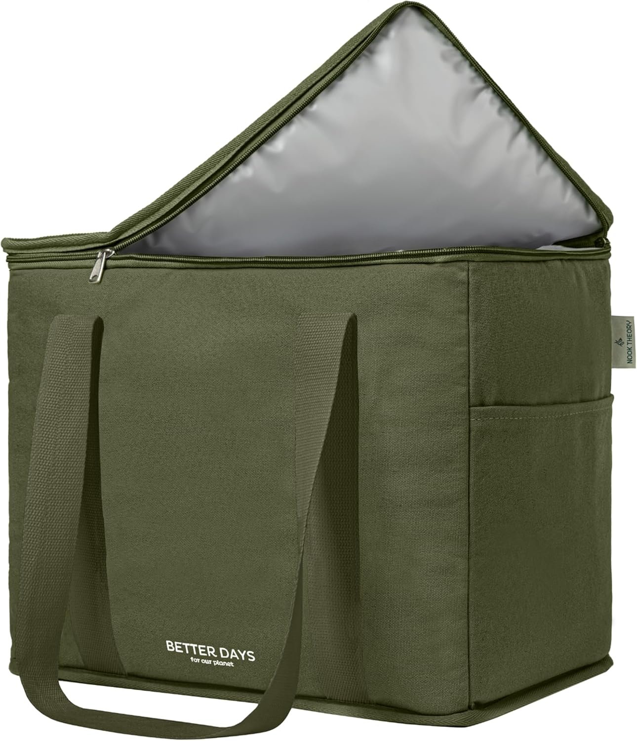 Grossiste Sac Isotherme Réutilisable XL – Sac de Courses Étanche et Isolé, Idéal pour Transporter Aliments Chauds et Froids avec Fermeture Éclair (Forêt) – Fabricant de Sacs de Magasin avec Logo Personnalisé