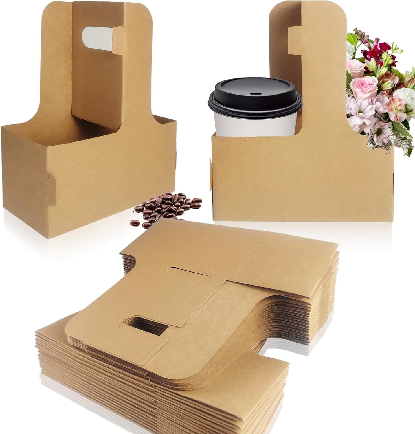 Grossiste Support à boissons 2 tasses avec poignée, 32 pièces en carton brun, porte-gobelets jetables pour café ou livraison de nourriture, Logo Personnalisé, Fabricant de contenants à emporter (Brun, 32 pièces) Grossiste Support à boissons 2 tasses avec poignée, 32 pièces en carton brun, porte-gobelets jetables pour café ou livraison de nourriture, Logo Personnalisé, Fabricant de contenants à emporter (Brun, 32 pièces)