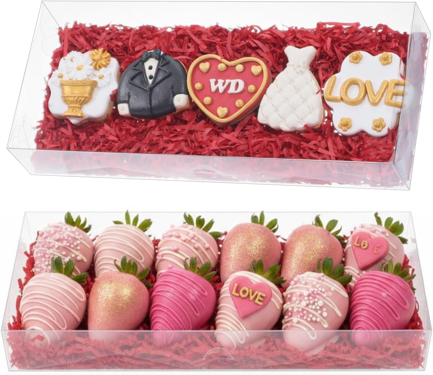Grossiste boîtes transparentes pour fraises 12x5x2 pouces, Logo Personnalisé cookies et cadeaux pour fêtes, Vente en Gros 12PCS