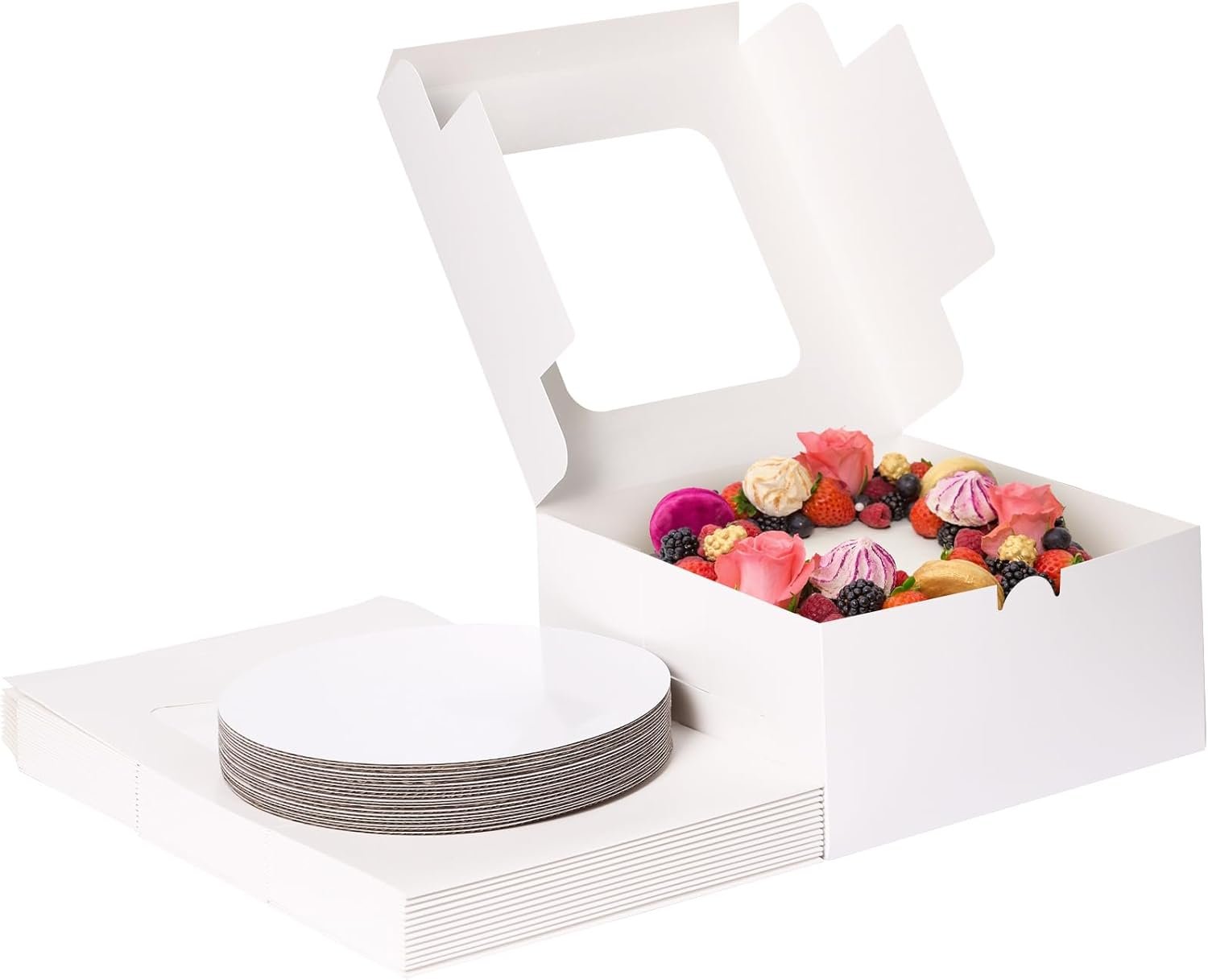 Grossiste de boîtes à gâteaux jetables 10x10x5 pouces avec logo personnalisé, comprenant des plaques à gâteau et des autocollants pour la fête des mères, pâtisseries, cupcakes, tartes, biscuits, vente en gros. Grossiste de boîtes à gâteaux jetables 10x10x5 pouces avec logo personnalisé, comprenant des plaques à gâteau et des autocollants pour la fête des mères, pâtisseries, cupcakes, tartes, biscuits, vente en gros.