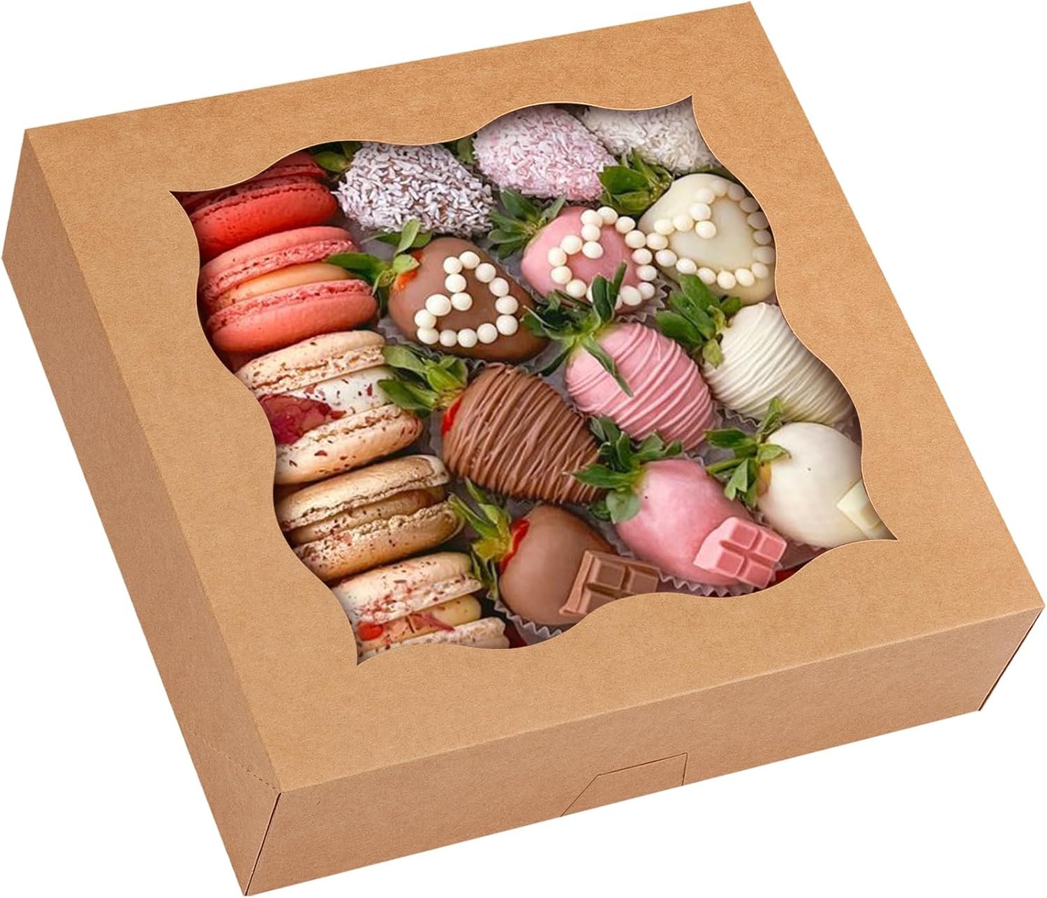 Grossiste de boîtes à tarte 12x12x3 pouces, autocollantes marron avec fenêtre pour pâtisseries, cookies, gâteaux, douceurs, donuts, muffins avec logo personnalisé, fabriquées par notre fournisseur. Grossiste de boîtes à tarte 12x12x3 pouces, autocollantes marron avec fenêtre pour pâtisseries, cookies, gâteaux, douceurs, donuts, muffins avec logo personnalisé, fabriquées par notre fournisseur.