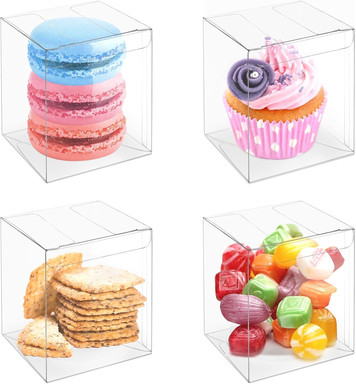 Grossiste de boîtes transparentes pour macarons 2,25x2,25x3 pouces, Favor Boxes pour mariage, baby shower, anniversaire, 25 pack, logo personnalisé, fabricant de solutions sur mesure. Grossiste de boîtes transparentes pour macarons 2,25x2,25x3 pouces, Favor Boxes pour mariage, baby shower, anniversaire, 25 pack, logo personnalisé, fabricant de solutions sur mesure.