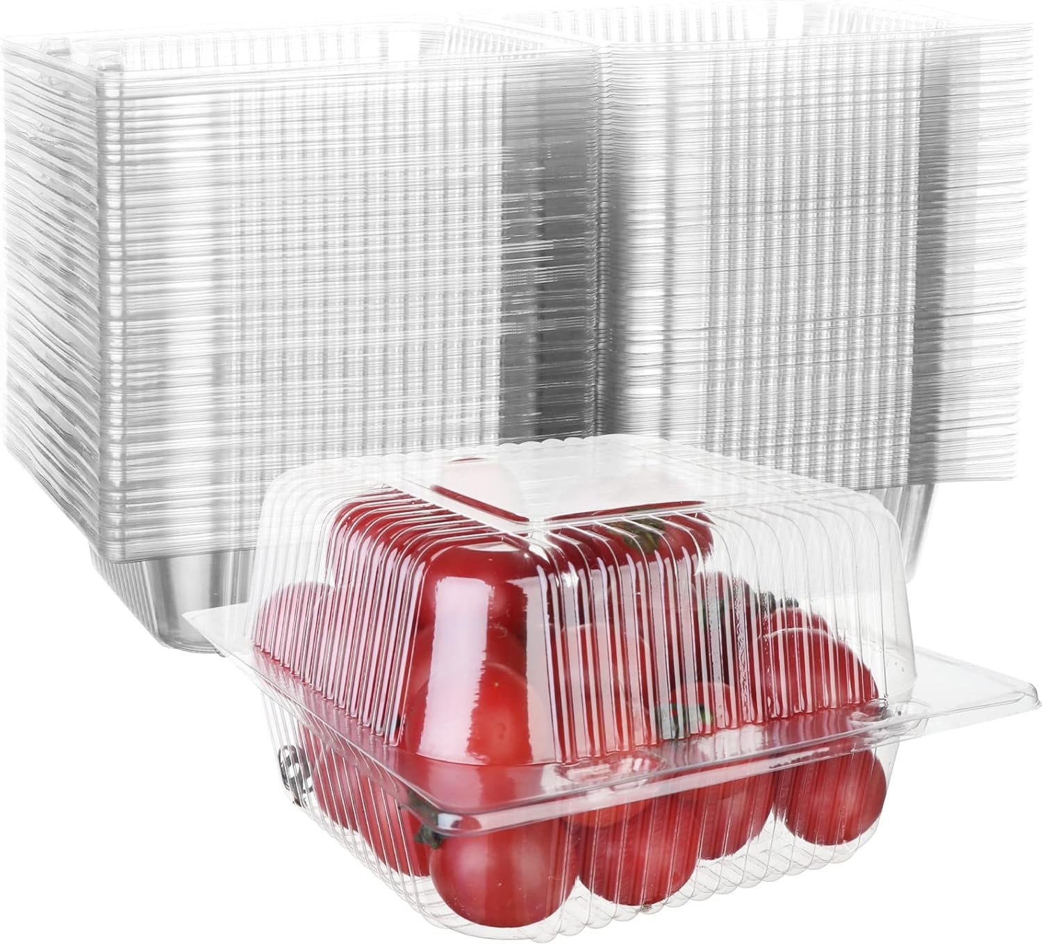 Grossiste de conteneurs alimentaires transparents, boîte à emporter 250 pcs 5x5 pouces, Fournisseur de plateaux à emporter avec logo personnalisé pour restaurants et livraisons en gros.