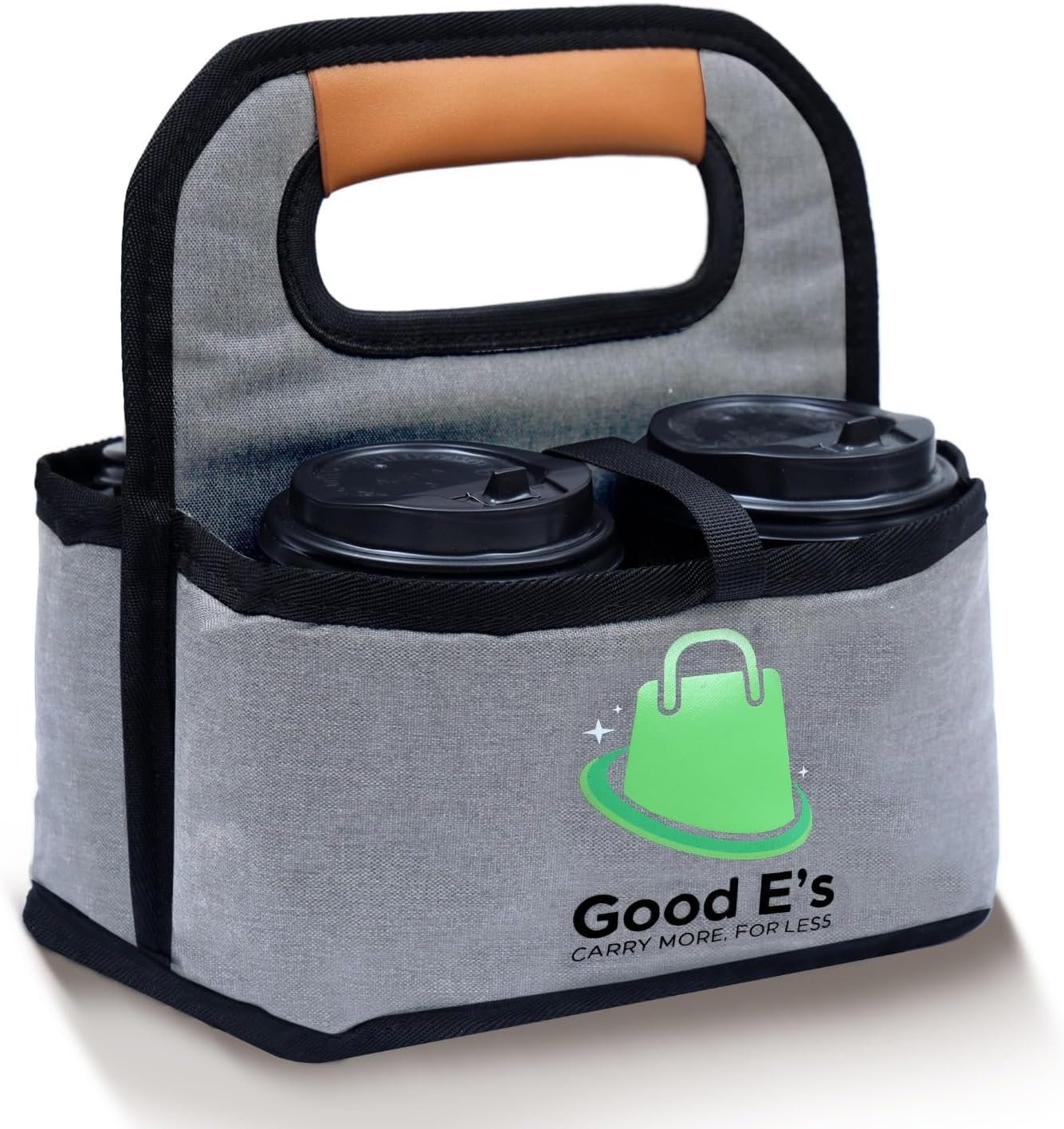 Grossiste de porte-gobelets réutilisables pour 4 tasses, isolé, étanche et portable, avec organisateur en cuir pour boissons chaudes/froides (16oz à 24oz), fournisseur OEM.