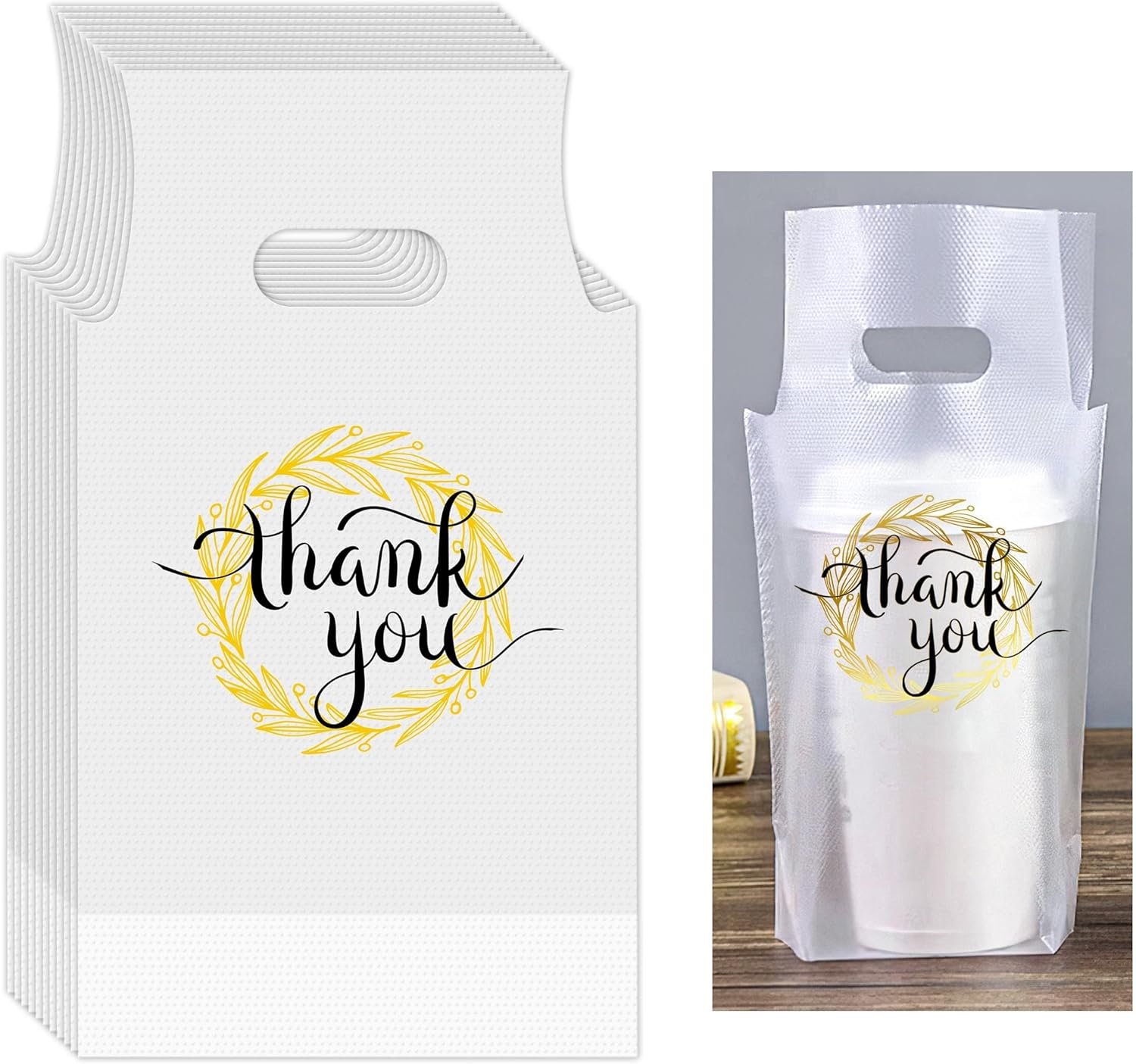 Grossiste de sacs en polyéthylène transparent à poignée, 200 pièces, emballage pour boissons, 11 x 6,3 pouces, avec logo personnalisé, pour café, jus, lait, thé à emporter. Fournisseur idéal pour la vente en gros. Grossiste de sacs en polyéthylène transparent à poignée, 200 pièces, emballage pour boissons, 11 x 6,3 pouces, avec logo personnalisé, pour café, jus, lait, thé à emporter. Fournisseur idéal pour la vente en gros.