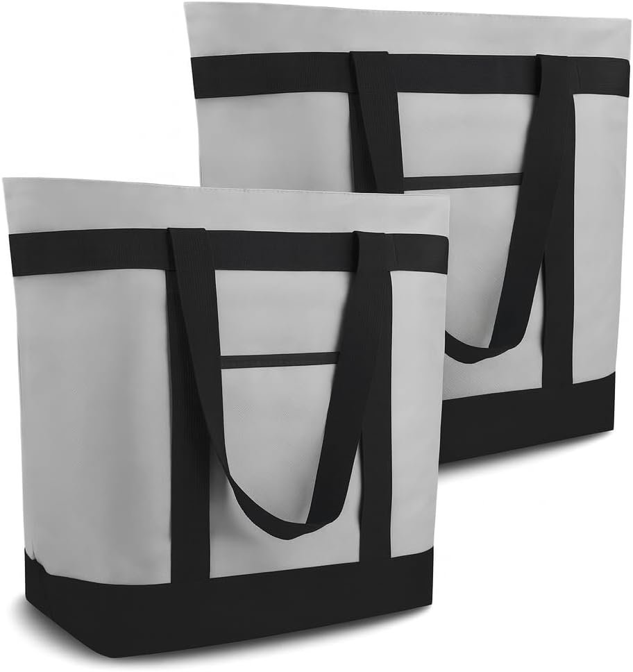 Grossiste de sacs isothermes réutilisables 2PK, grands sacs à zipper pour les courses, sacs thermiques étanches pour livraison de nourriture, plage, voyage et pique-nique, fournisseur OEM, vente en gros et pliables.