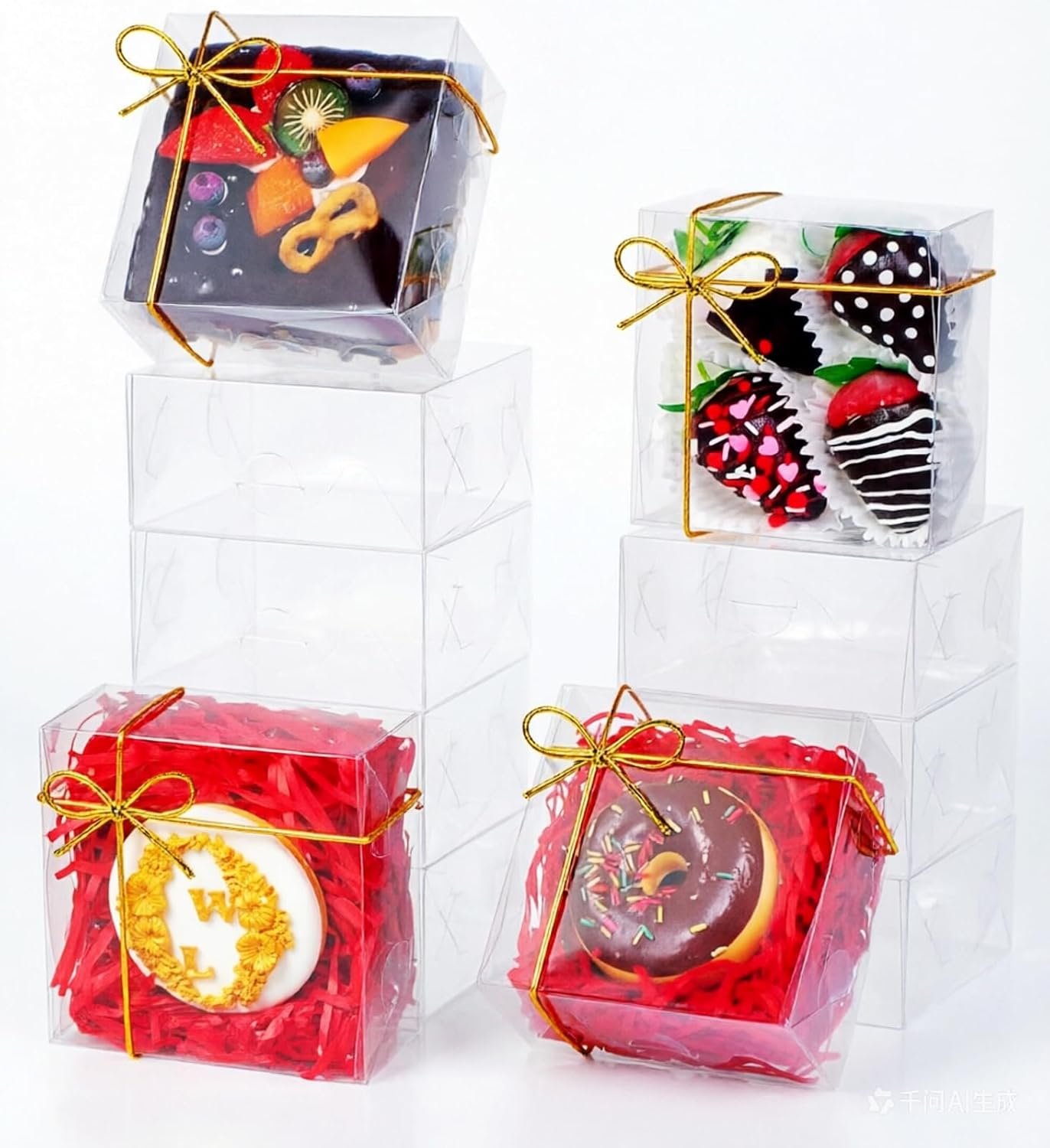 Grossiste en Vrac, 25Pack de Boîtes à Pâtisserie Transparentes 5x5x2 pouces pour Chocolats, Mini Gâteaux, Cookies, Macarons, Tartes et Brownies, Fournisseur d'Emballages Personnalisés.