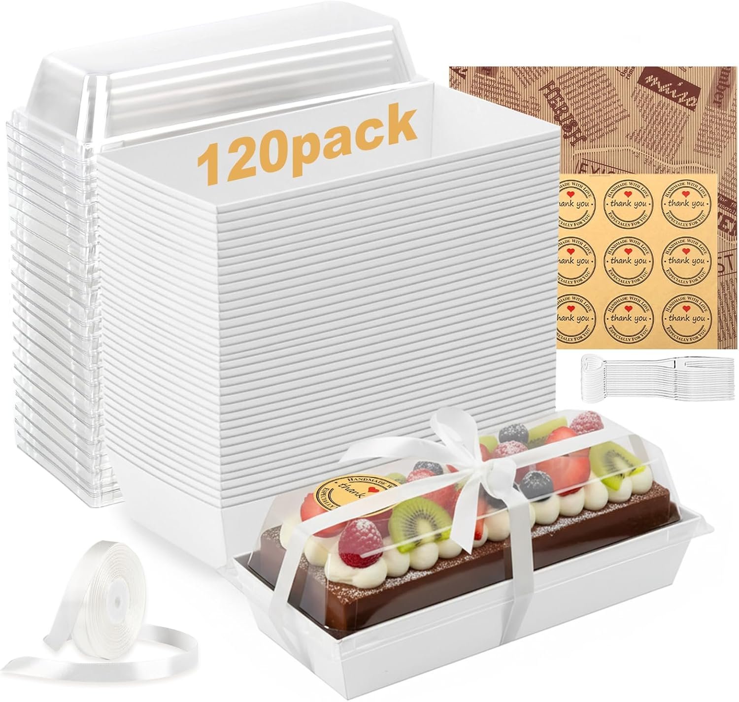 Grossiste en Vrac - Boîtes à Charcuterie 120Pcs avec Couvercles Transparent, Boîtes à Desserts en Papier Jetables 7 Pouces pour Sandwich, Cookies, Sushi, Part de Gâteau et Fraises - Fabricant avec Logo Personnalisé