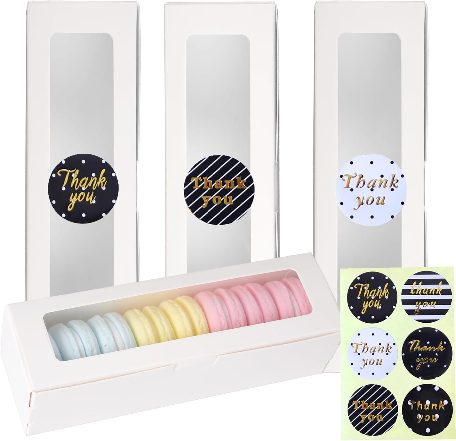 Grossiste en Vrac - Boîtes à macarons avec fenêtre transparente, pack de 28, contenant 6 pâtisseries, idéale pour desserts au chocolat et cadeaux de mariage, Fabricant d'emballages pour boulangeries, OEM.