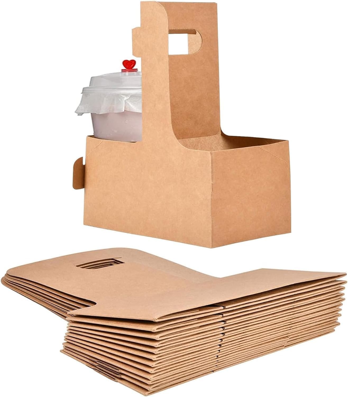Grossiste en Vrac : Pack de 20 porte-gobelets Kraft avec poignées, support en papier jetable pour 2 boissons chaudes ou froides, idéal pour les restaurants, les cafés et la livraison à emporter, avec logo personnalisé. Grossiste en Vrac : Pack de 20 porte-gobelets Kraft avec poignées, support en papier jetable pour 2 boissons chaudes ou froides, idéal pour les restaurants, les cafés et la livraison à emporter, avec logo personnalisé.