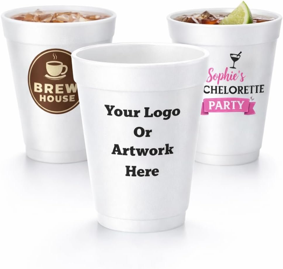 Grossiste en gobelets en mousse personnalisables 12oz – Gobelets jetables avec logo personnalisé ou texte | Fabricant de gobelets en styromousse pour événements, mariages et entreprises (25) – Vente en gros Grossiste en gobelets en mousse personnalisables 12oz – Gobelets jetables avec logo personnalisé ou texte | Fabricant de gobelets en styromousse pour événements, mariages et entreprises (25) – Vente en gros