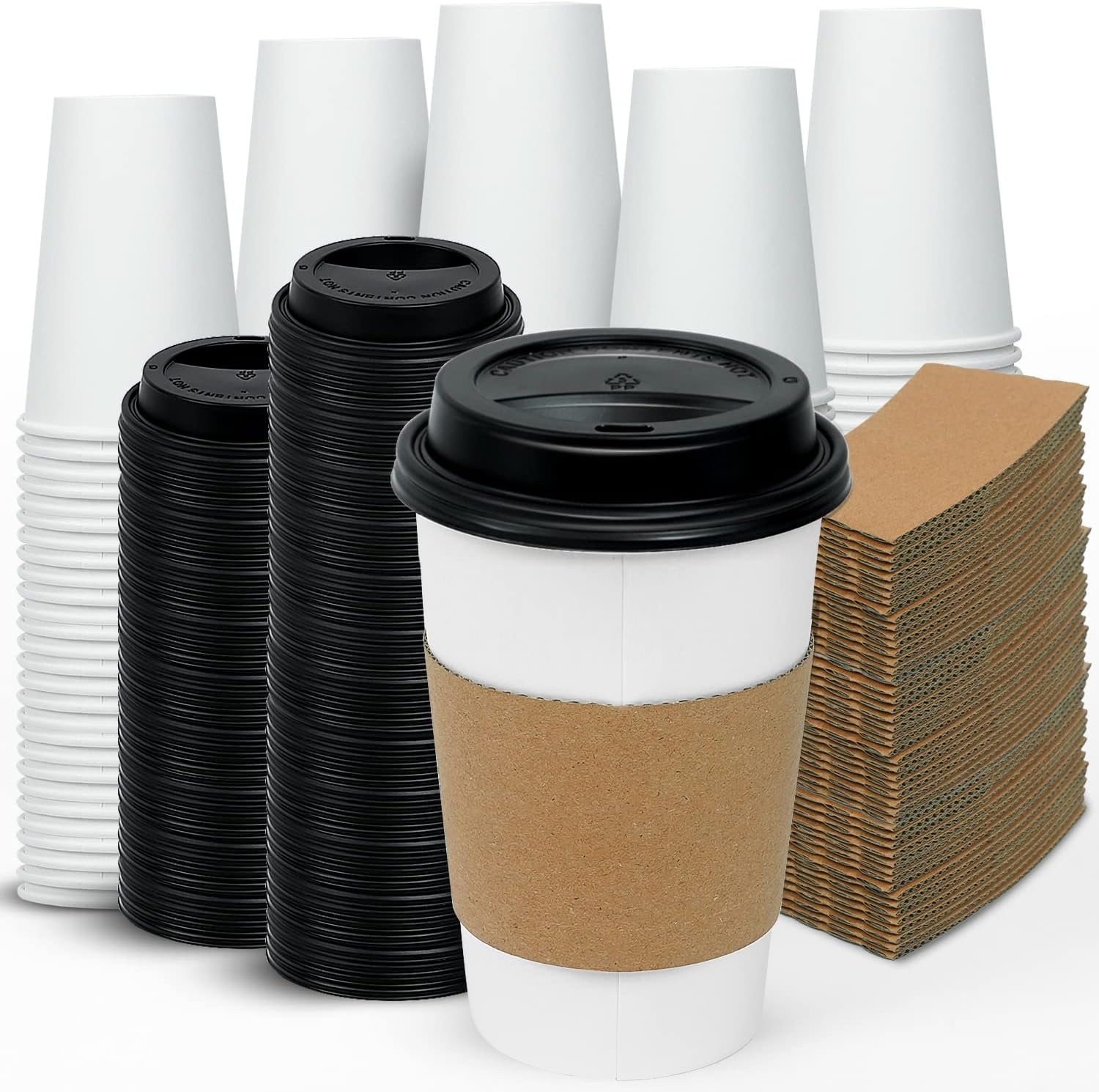 Grossiste en gros de gobelets en papier jetables 16 oz avec couvercles et manches, OEM pour boissons chaudes, chocolat et café avec possibilité de logo personnalisé Grossiste en gros de gobelets en papier jetables 16 oz avec couvercles et manches, OEM pour boissons chaudes, chocolat et café avec possibilité de logo personnalisé