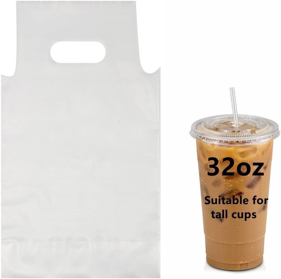 Grossiste en sacs plastiques clairs, 100PCS pour le transport de boissons de 32oz avec poignées, Fabricant de solutions d'emballage personnalisées, Vente en gros pour la livraison à emporter. Grossiste en sacs plastiques clairs, 100PCS pour le transport de boissons de 32oz avec poignées, Fabricant de solutions d'emballage personnalisées, Vente en gros pour la livraison à emporter.
