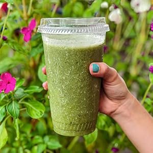 Grossiste gobelets compostables avec couvercles 16 oz, pack de 50 - Fabricant de gobelets éco basés sur des plantes avec couvercles sans paille - Alternative écologique verte aux gobelets en plastique transparents, logo personnalisé disponible.