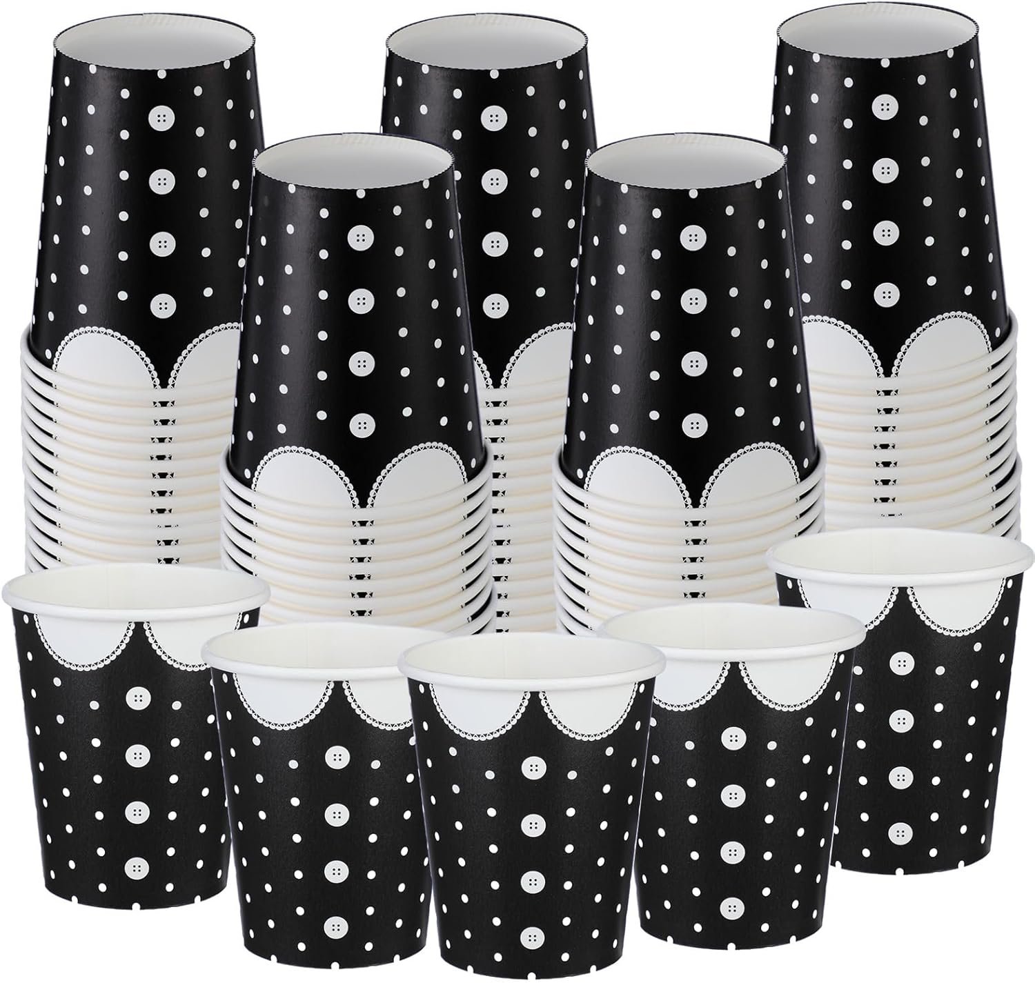 Grossiste gobelets en papier gothiques de 9 oz pour fête d'anniversaire et Halloween, Logo Personnalisé pour des décorations de thématique gothique, Vente en Gros de 150 pièces.