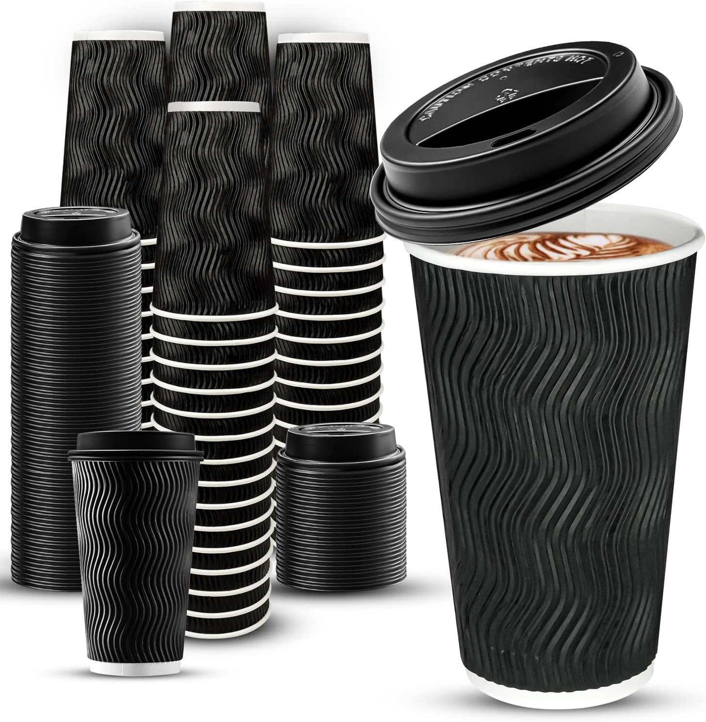 Grossiste gobelets jetables en papier isolés de 16 oz avec couvercles pour café, chocolat chaud et thé chaud, usage à emporter - Fabricant de gobelets personnalisés en vrac