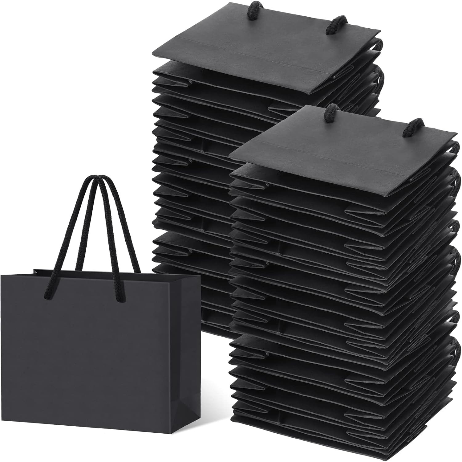 Grossiste sacs cadeaux mini noirs avec poignées taille 3,9 x 4,7 x 2,4 pouces pour entreprises de mariage et fêtes, OEM, vente en gros.