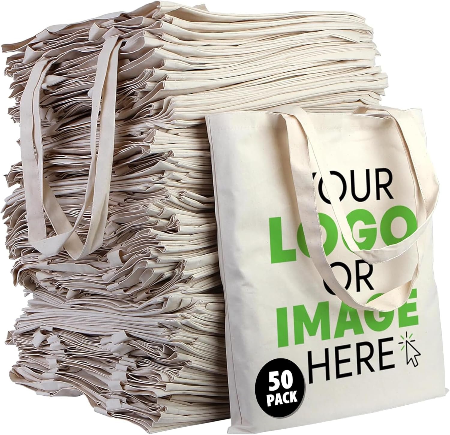 Pack de 10/50/100 sacs en toile personnalisés avec logo – Grossiste de sacs réutilisables pour événements de marquage, Fabricant de sacs inclusifs pour votre image de marque.