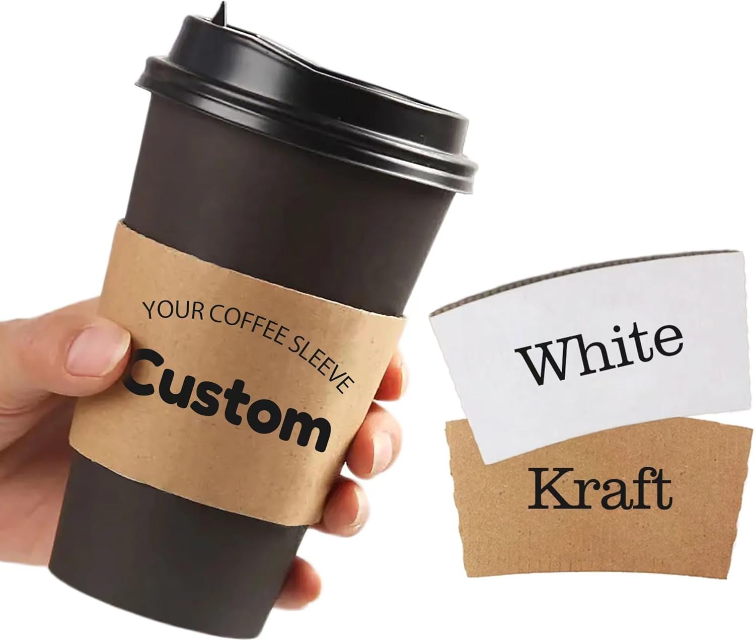 Pack de 20/50/100/200/300 Manchons à Café Imprimés Personnalisés, Fournisseur de Manchons en Kraft ou Blanc pour Tasses de 10/12/16/20 oz, OEM, Présent pour Mariage ou Baby Shower, Vente en Gros. Pack de 20/50/100/200/300 Manchons à Café Imprimés Personnalisés, Fournisseur de Manchons en Kraft ou Blanc pour Tasses de 10/12/16/20 oz, OEM, Présent pour Mariage ou Baby Shower, Vente en Gros.