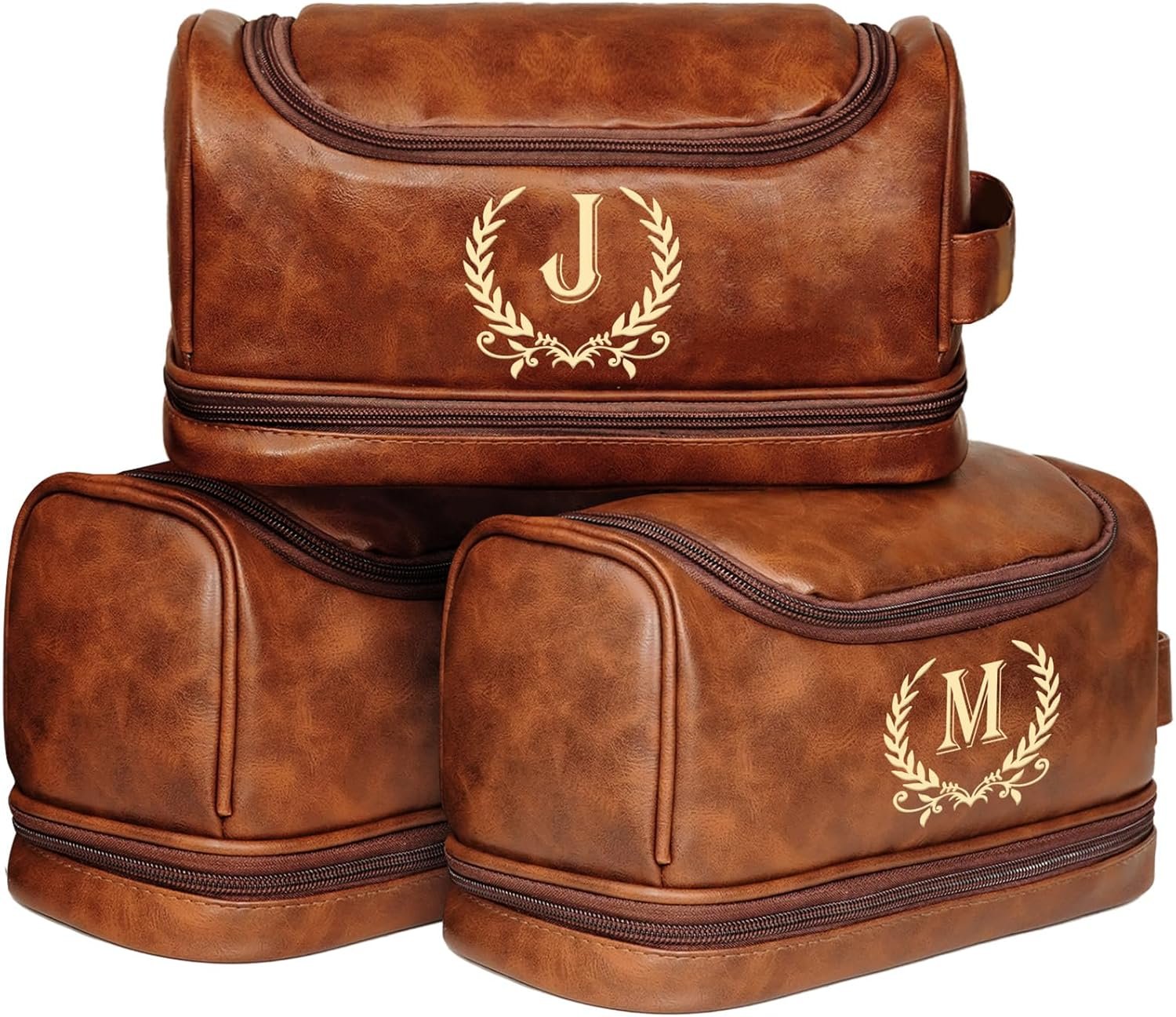 Toiletry Bag Cuir Personnalisé pour Hommes, Vent en Gros, Kit de Voyage Personnalisé, Logo Personnalisé, Idées Cadeaux pour Noël, Anniversaire, Fête des Pères, Grand-Père, Amoureux, Fabricant