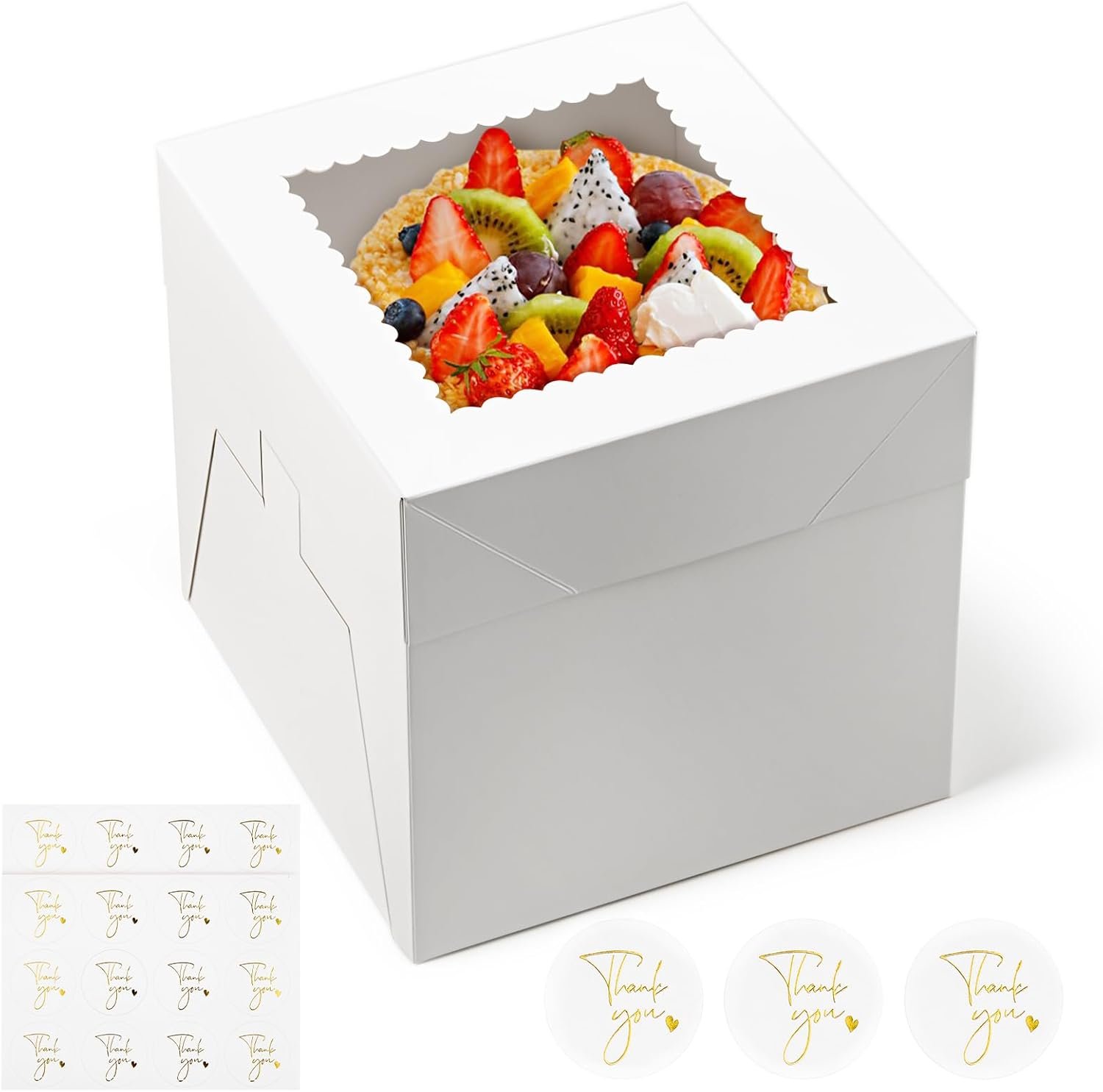 Vente en Gros de Boîtes à Gâteau 4 Pièces 8 x 8 x 8 Pouces avec Fenêtre et Autocollants, Fournisseur de Contenants à Gâteau Jetables pour Événements, Logo Personnalisé Vente en Gros de Boîtes à Gâteau 4 Pièces 8 x 8 x 8 Pouces avec Fenêtre et Autocollants, Fournisseur de Contenants à Gâteau Jetables pour Événements, Logo Personnalisé