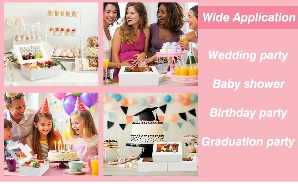 Grossiste en Vrac Boîtes à Pâtisserie avec Fenêtre 12pcs 8x6x2.5 pouces, boîte à cookies pour chocolat, fraises, donuts, cupcakes et muffins - Fabricant de Marque Blanche.