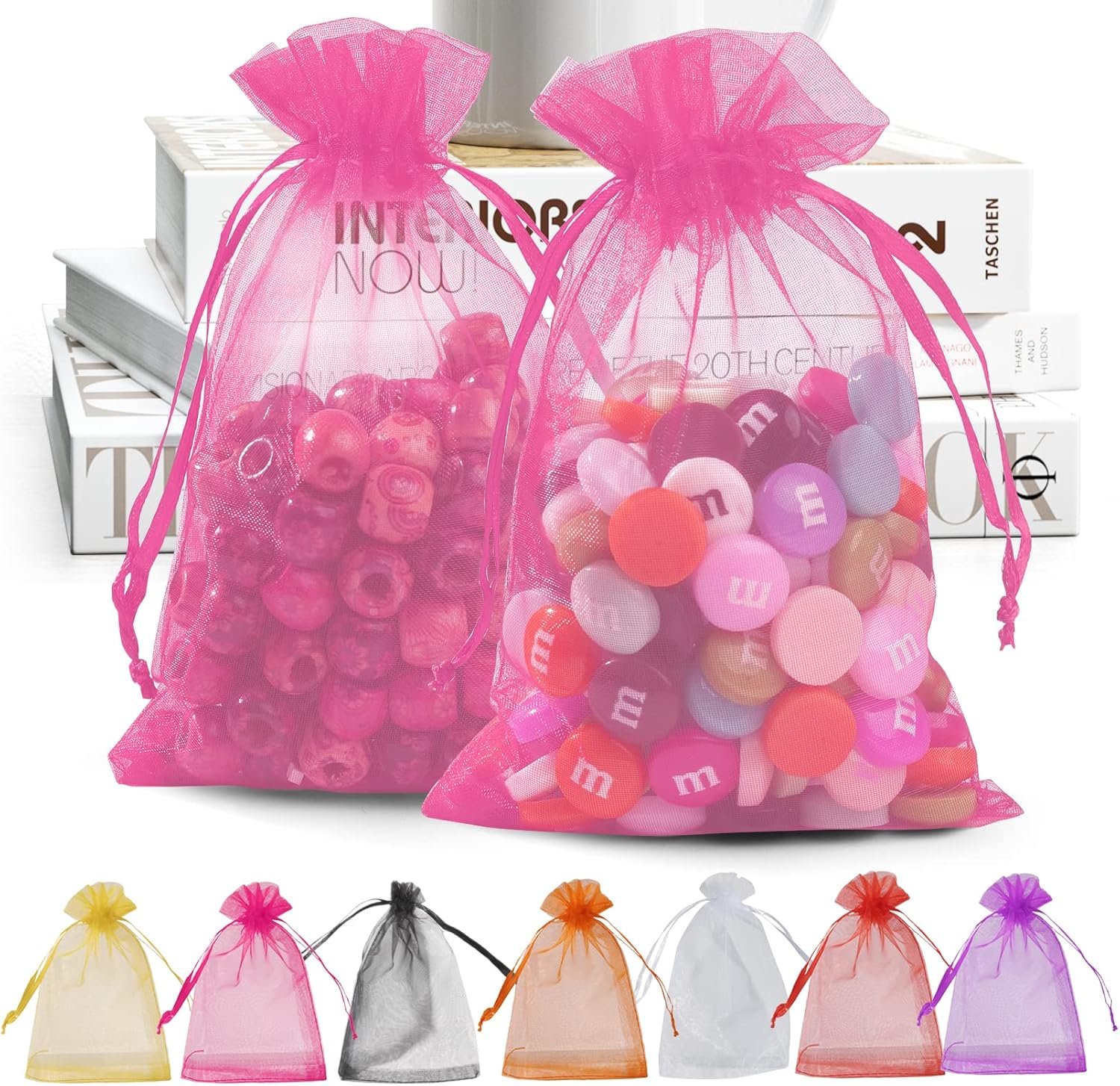 Grossiste Sacs en Organza Rose 10x15 cm 50 Pièces Marque Blanche pour Bijoux Bonbons Savon Faveurs Mariage Anniversaire Baby Shower Usine
