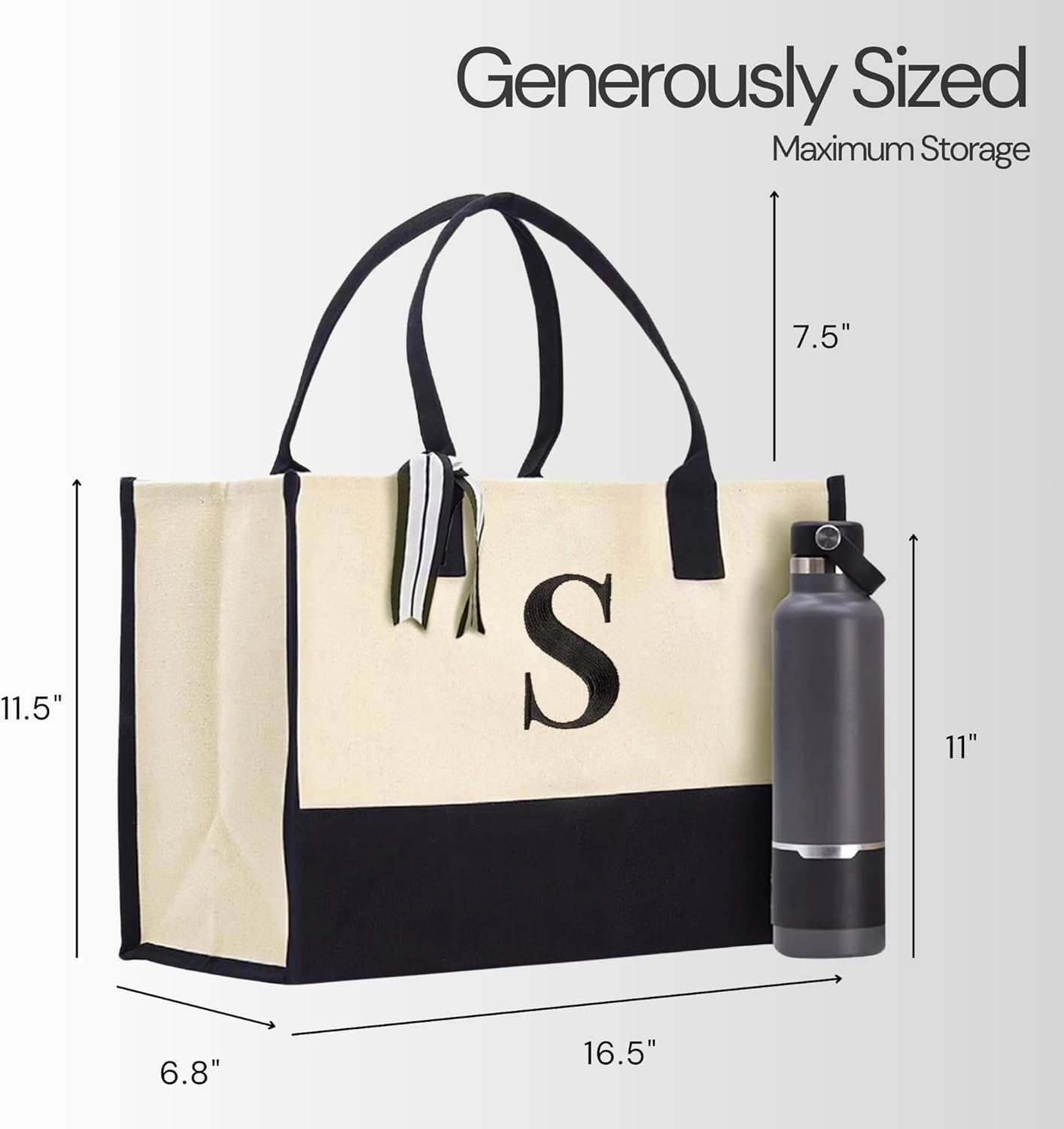 Grossiste Sac Tote en Toile Coton Grand avec Logo Personnalisé Monogrammé Initiales pour Femmes Plage Courses Réutilisable Travail Voyage Fabricant