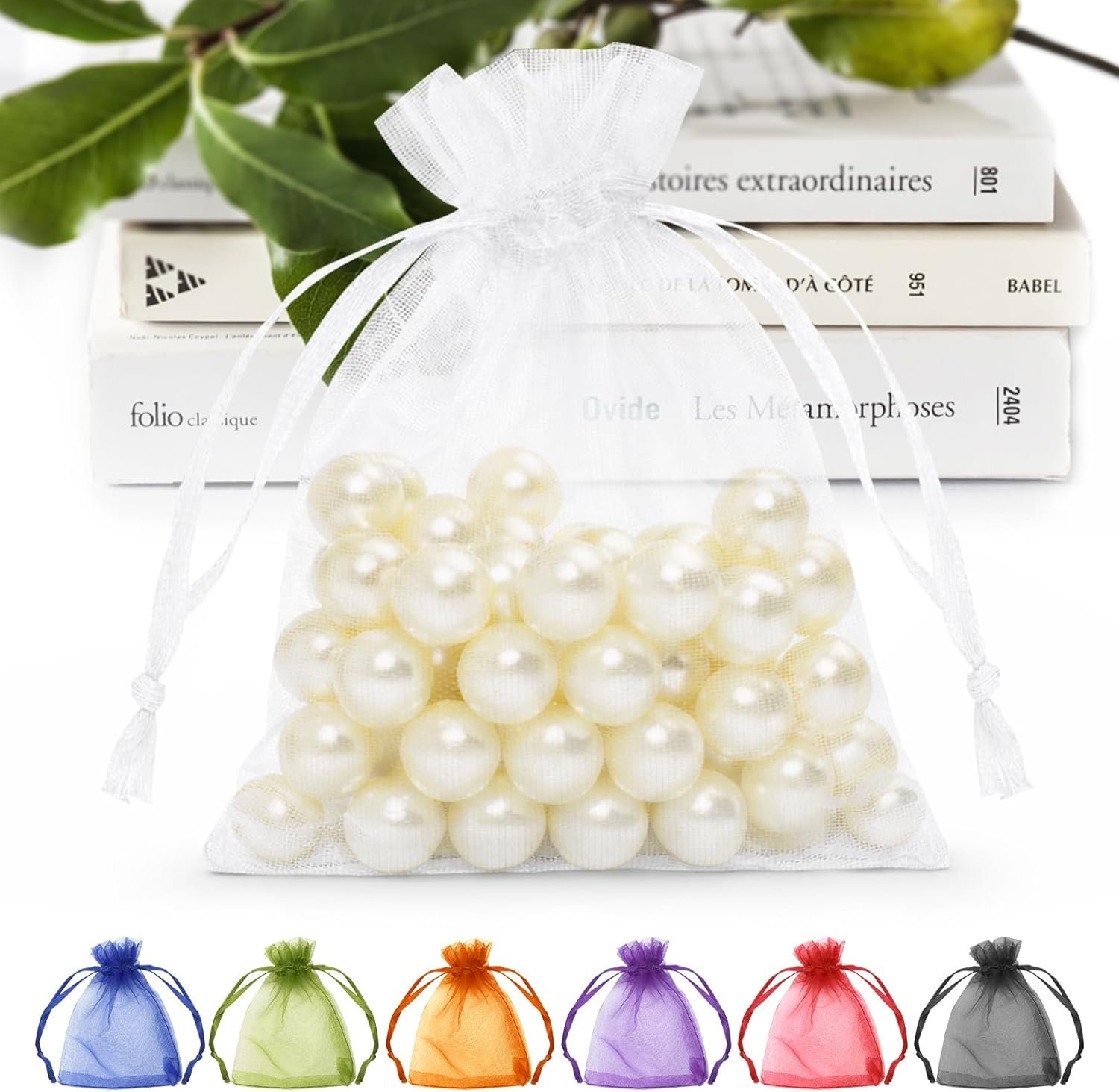 Fournisseur sacs en organza blancs 3x4 50 pièces OEM petits cadeaux à cordon pour bijoux bonbons mariage baby shower grossiste