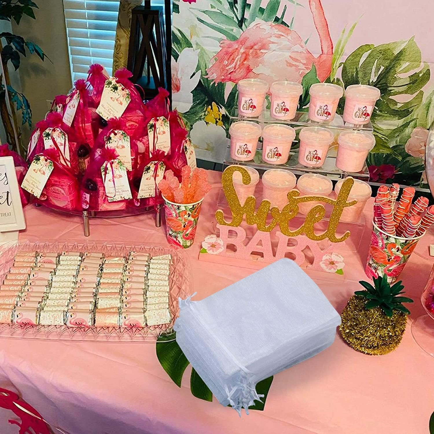 Grossiste Sachets en Organza Blancs 5 x 7 Pouces Lot de 50 à Cordon Coulissant pour Mariage Bonbons Bijoux Savon Fêtes Pâques Marque Blanche Fournisseur