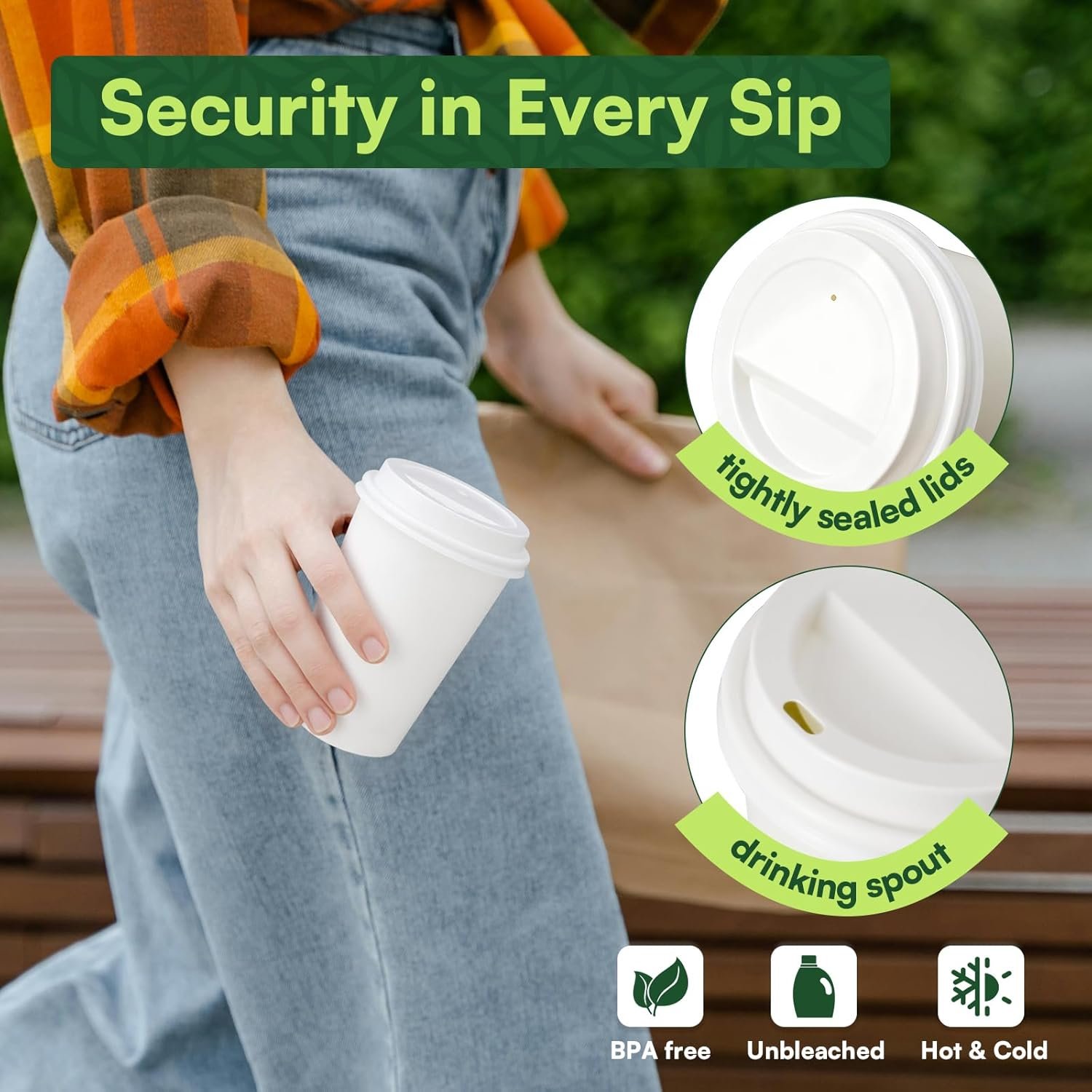 Grossiste Gobelets à Café Jetables 12 oz avec Couvercles Pack 100 Sans BPA Étanches Renforcés OEM Usine