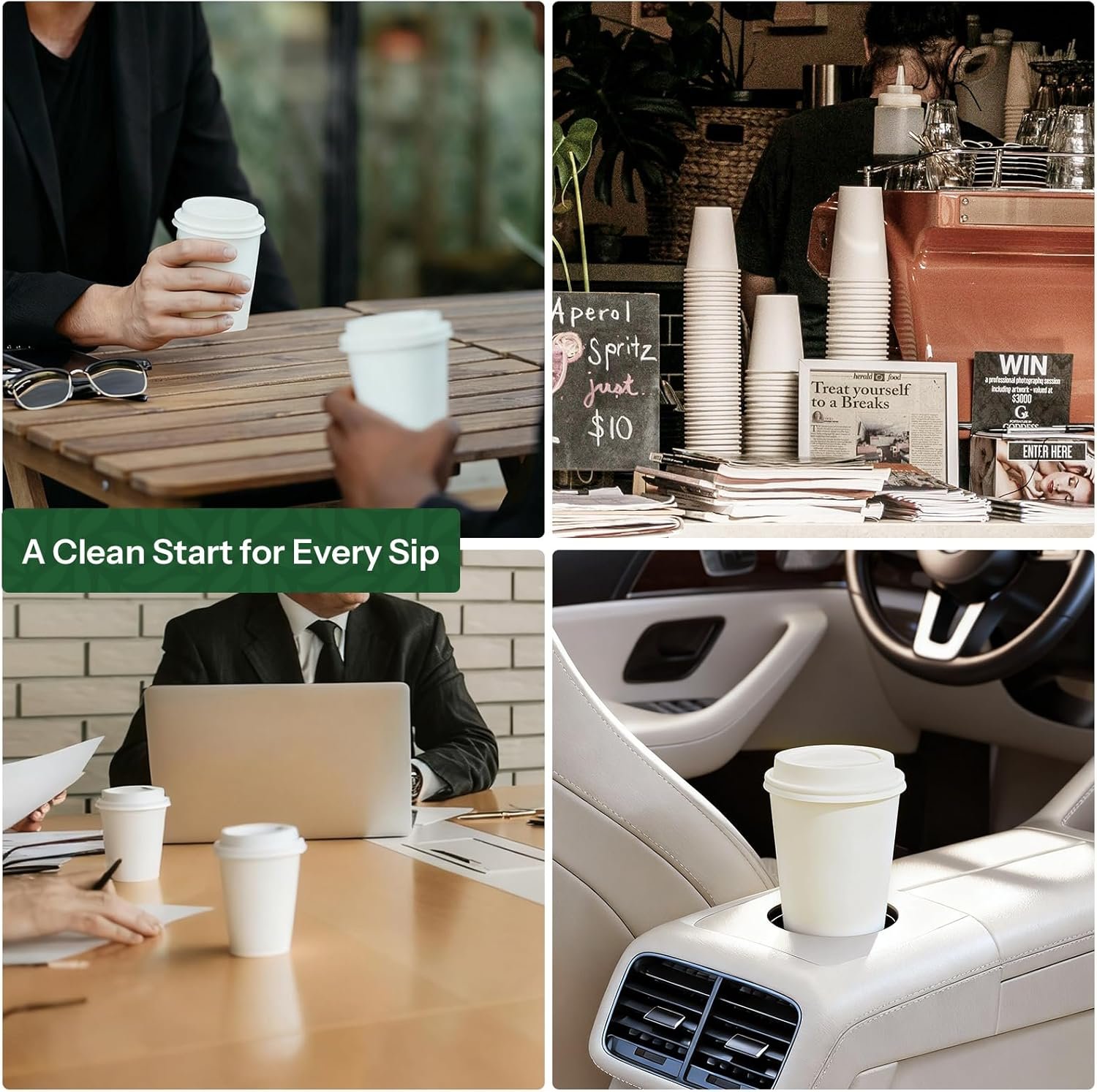 Grossiste Gobelets à Café Jetables 12 oz avec Couvercles Pack 100 Sans BPA Étanches Renforcés OEM Usine