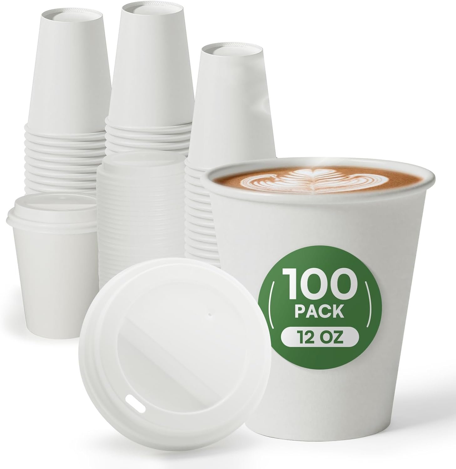 Grossiste Gobelets à Café Jetables 12 oz avec Couvercles Pack 100 Sans BPA Étanches Renforcés OEM Usine
