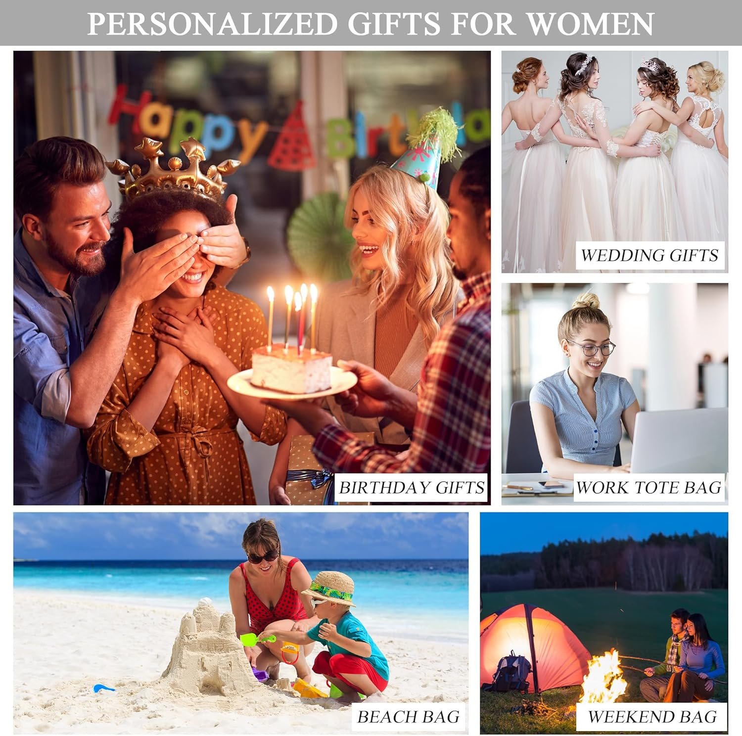 Fabricant Sac Tote Broderie Monogramme Initiale Logo Personnalisé pour Femmes Enseignantes Mamans Amies Cadeau Anniversaire Plage Mariage Travail Grossiste