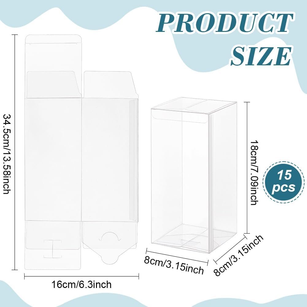 Fabricant 15 Pièces Boîtes Transparentes PVC Rectangulaires 3,15 x 3,15 x 7,08 pouces avec Film En Vrac Marque Blanche pour Noël Mariage Fêtes Anniversaires Fabricant 15 Pièces Boîtes Transparentes PVC Rectangulaires 3,15 x 3,15 x 7,08 pouces avec Film En Vrac Marque Blanche pour Noël Mariage Fêtes Anniversaires