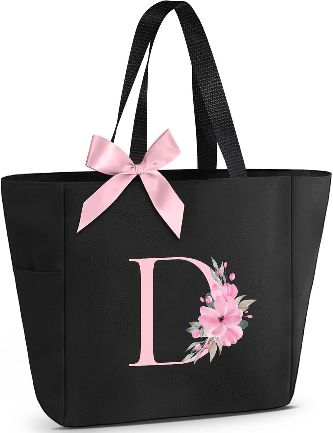 Fabricant Tote Bag Étanche Personnalisée Monogramme Initiales A-Z En Vrac Marque Blanche Noir Rose pour Demoiselles d'Honneur