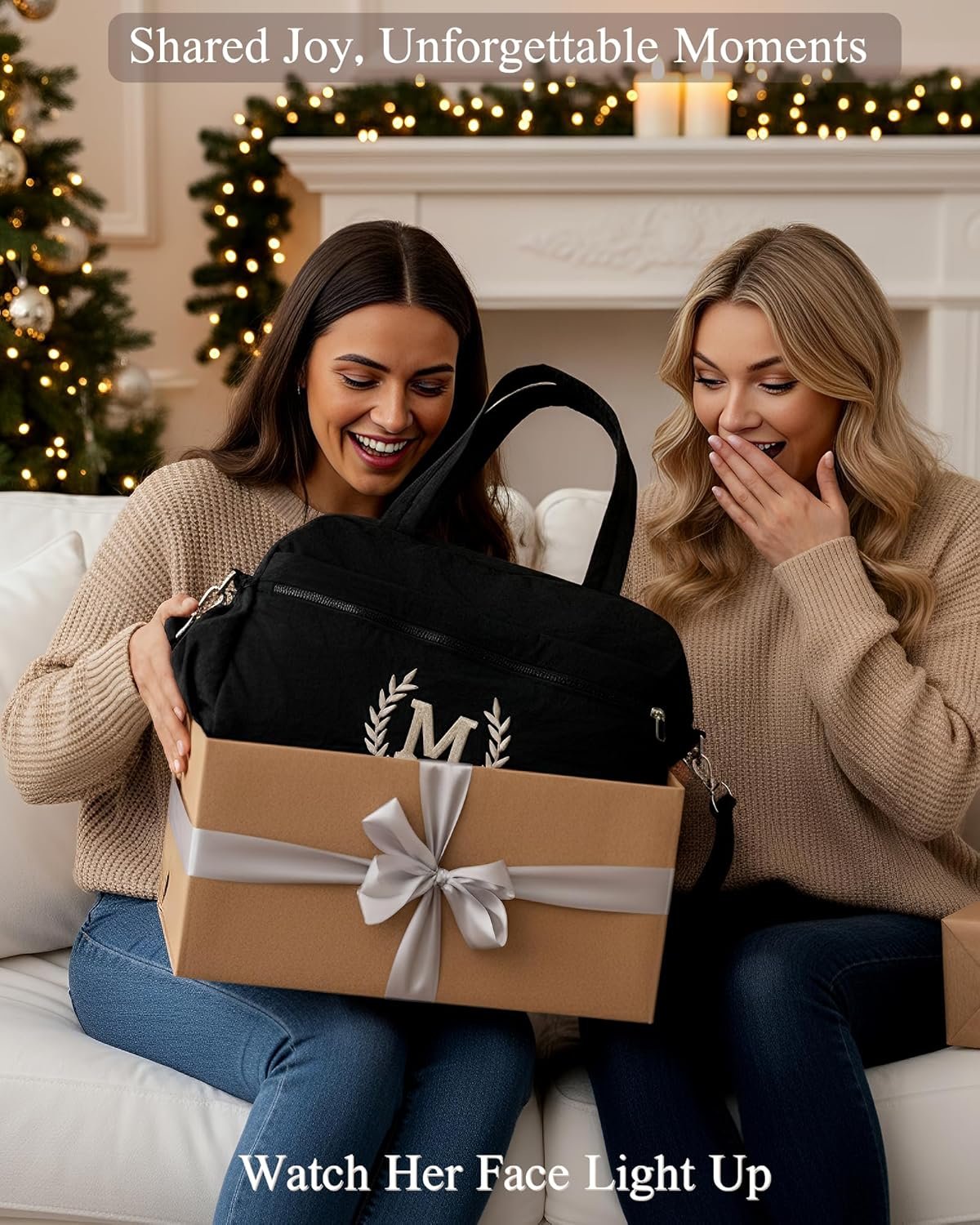 Grossiste Sac Duffle de Gym pour Femmes – Sac Sport Brodé Initiales avec Logo Personnalisé pour Hommes – Duffel Voyage Workout Manche Valise Cadeau Maman Fille Fabricant (Noir, A)